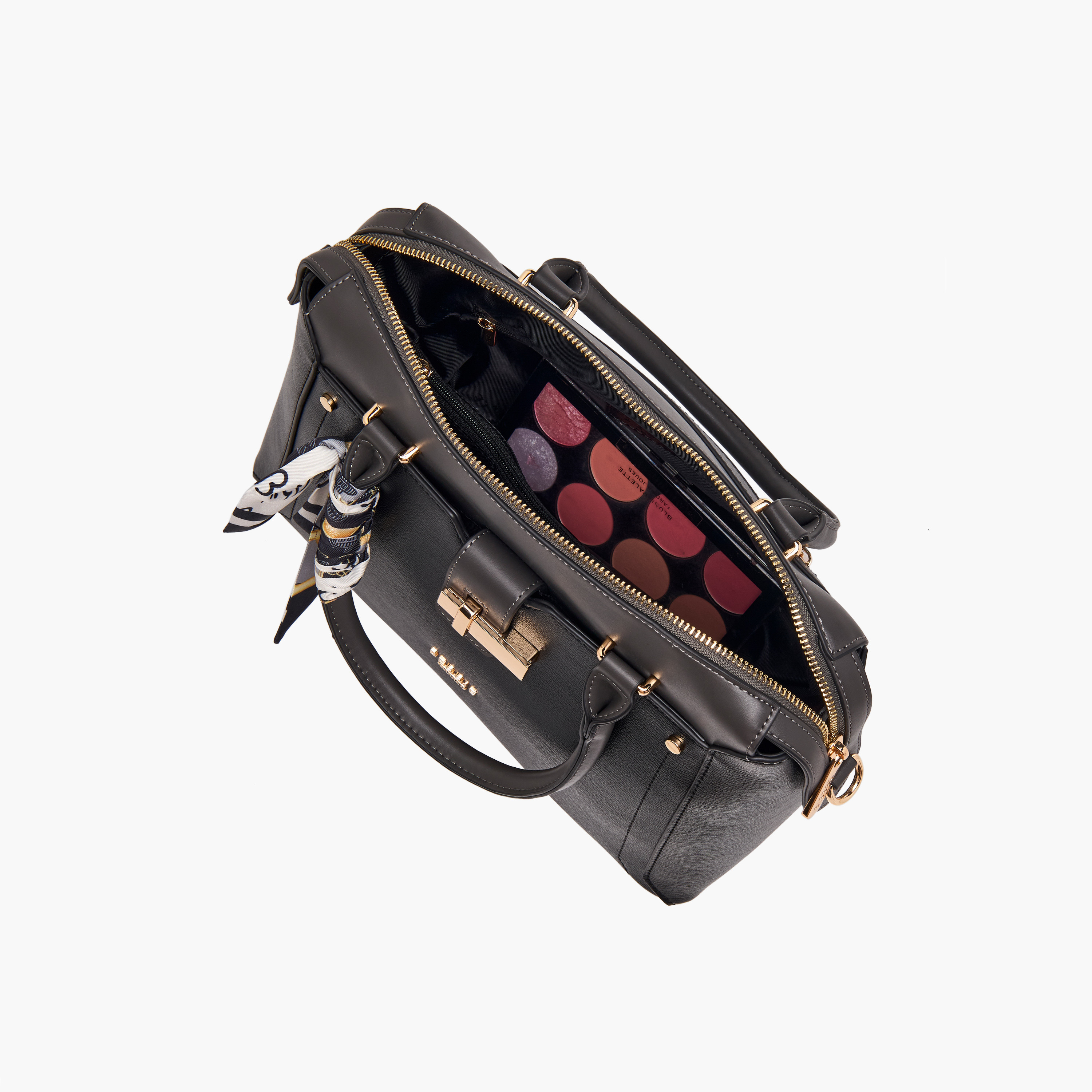 Bessie London Scarf Accent Tote Bag with Detachable Strap-women-bagsandwallets-handbags-image-9