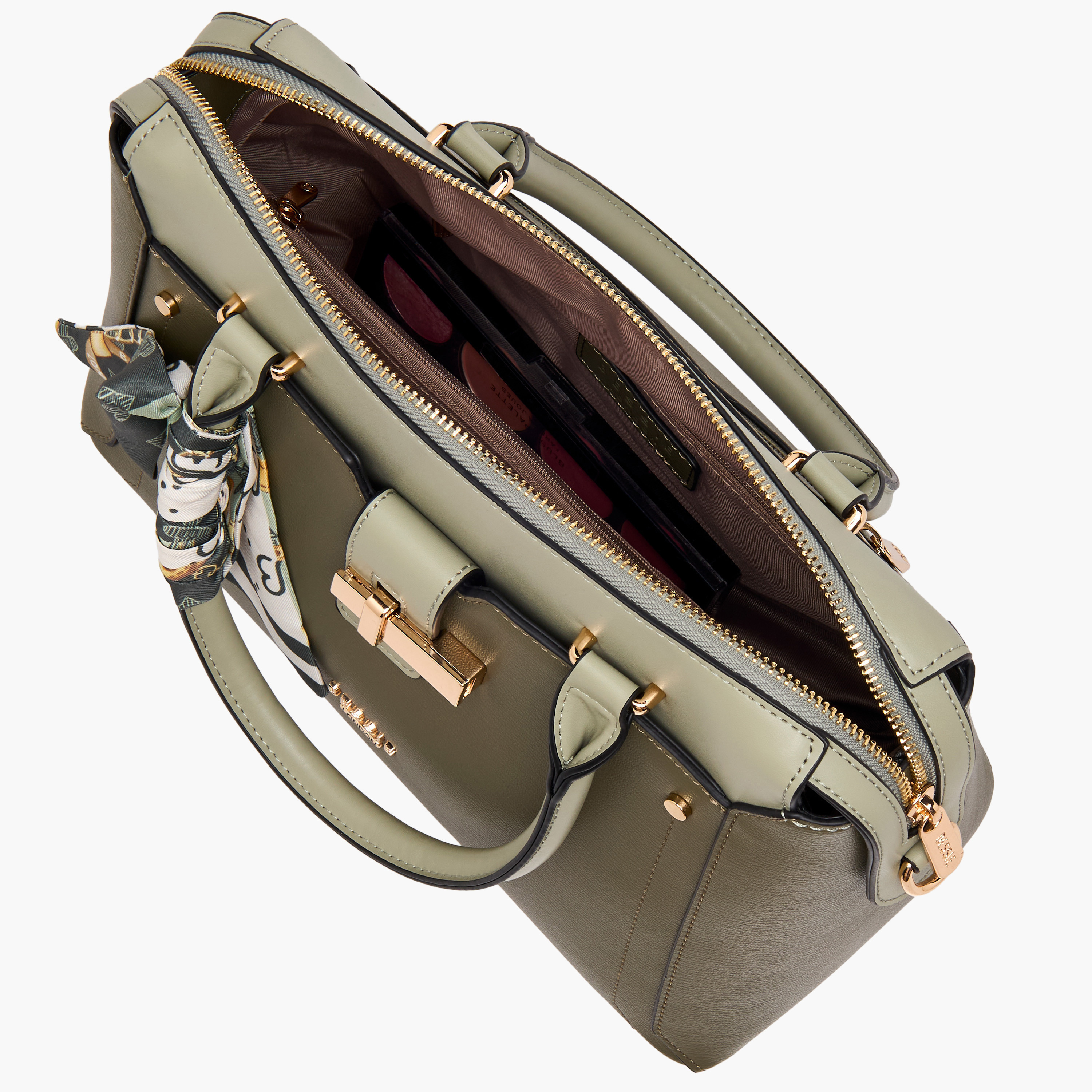 Bessie London Scarf Accent Tote Bag with Detachable Strap-women-bagsandwallets-handbags-image-9