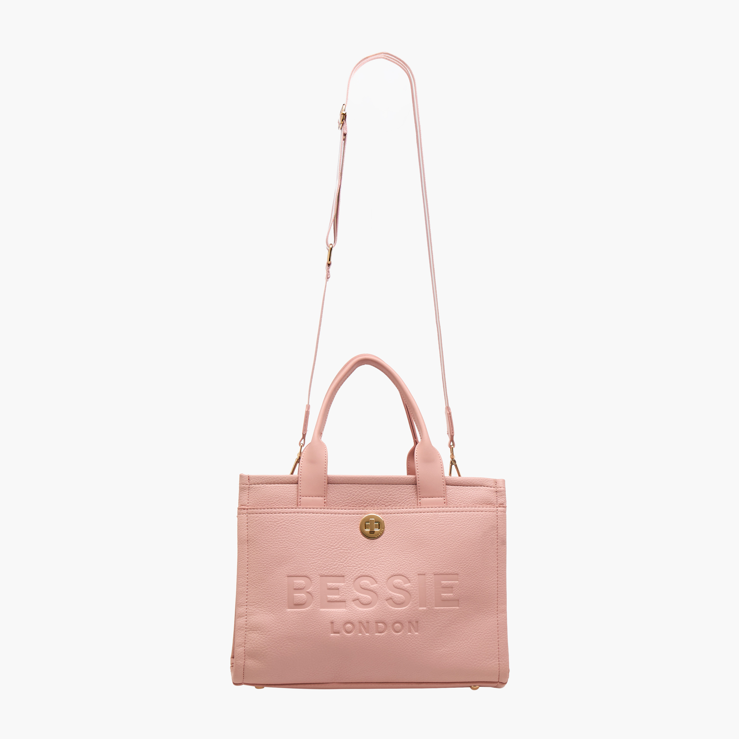 Bessie London Monogram Embossed Tote Bag with Detachable Strap-women-bagsandwallets-handbags-image-3