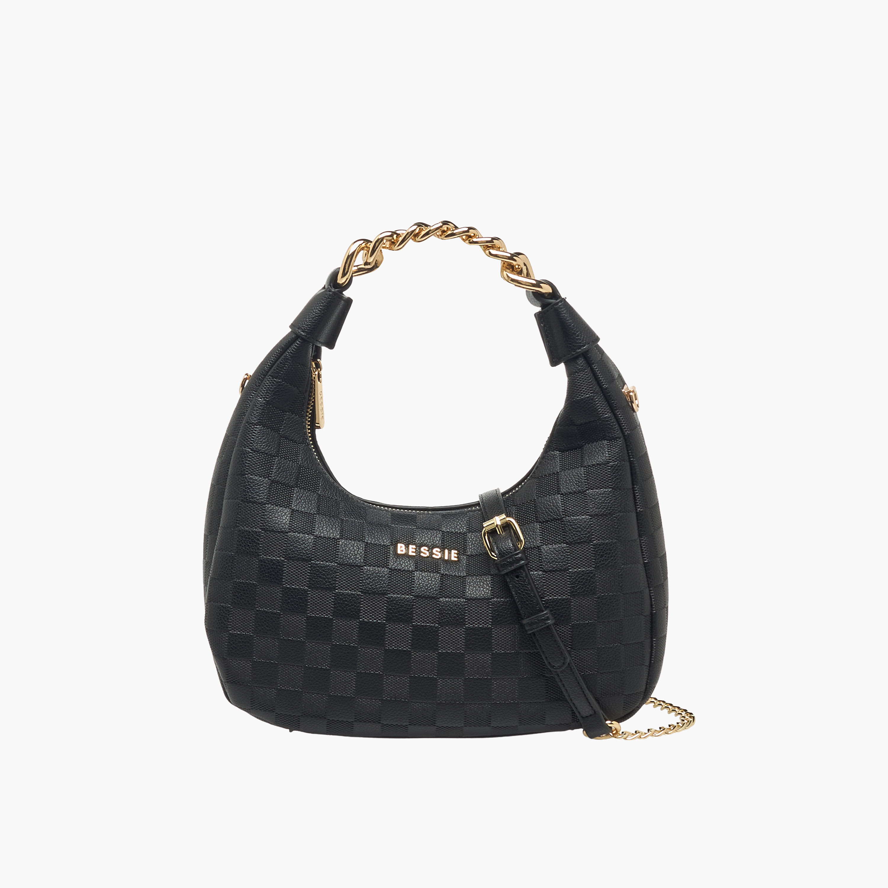 شنطة هوبو كاروهات بحزام قابل للفصل من بيسي لندن-women-bagsandwallets-handbags-image-1
