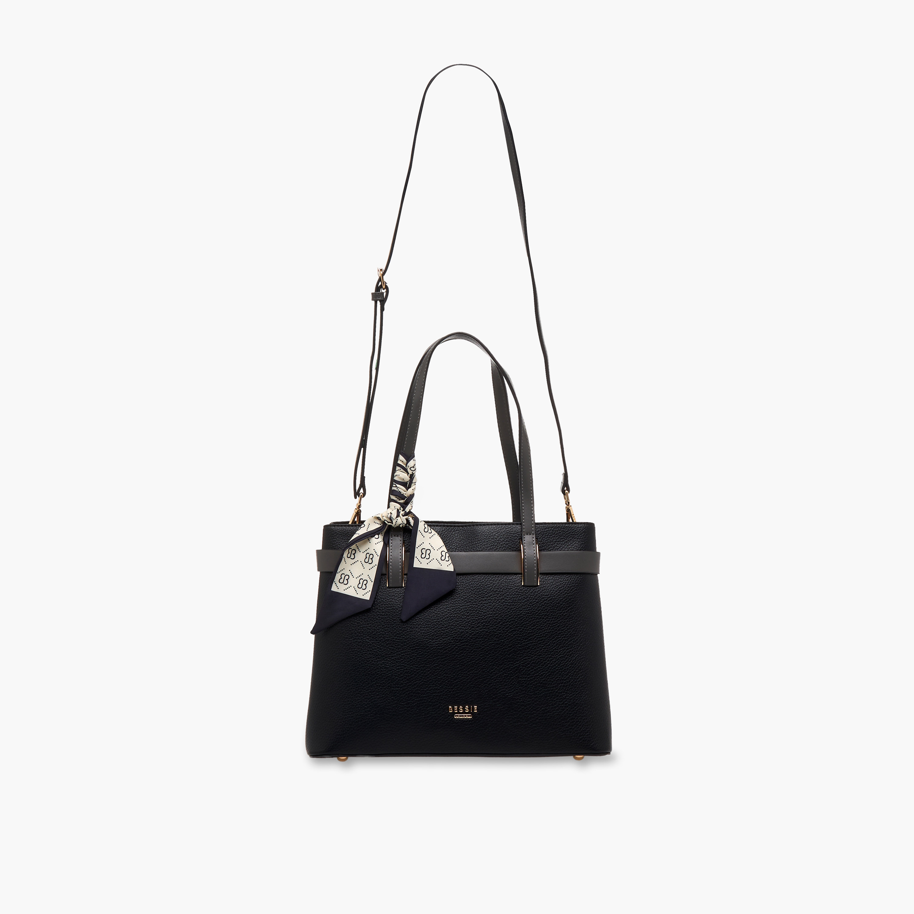 Bessie London Textured Tote Bag Set with Charm Detail-women-bagsandwallets-handbags-image-2