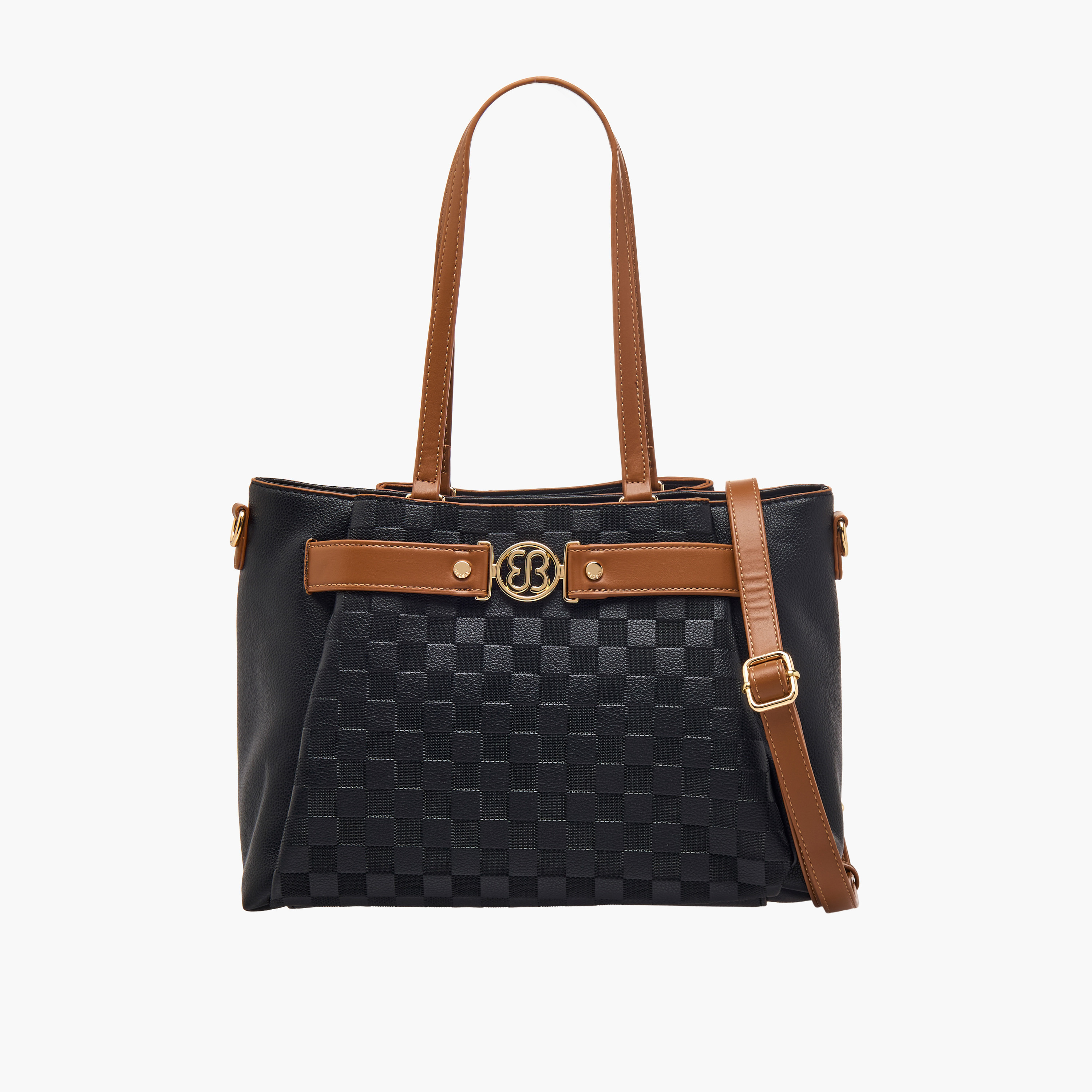 شنطة توتي كاروهات بحزام قابل للفصل من بيسي لندن-women-bagsandwallets-handbags-image-1