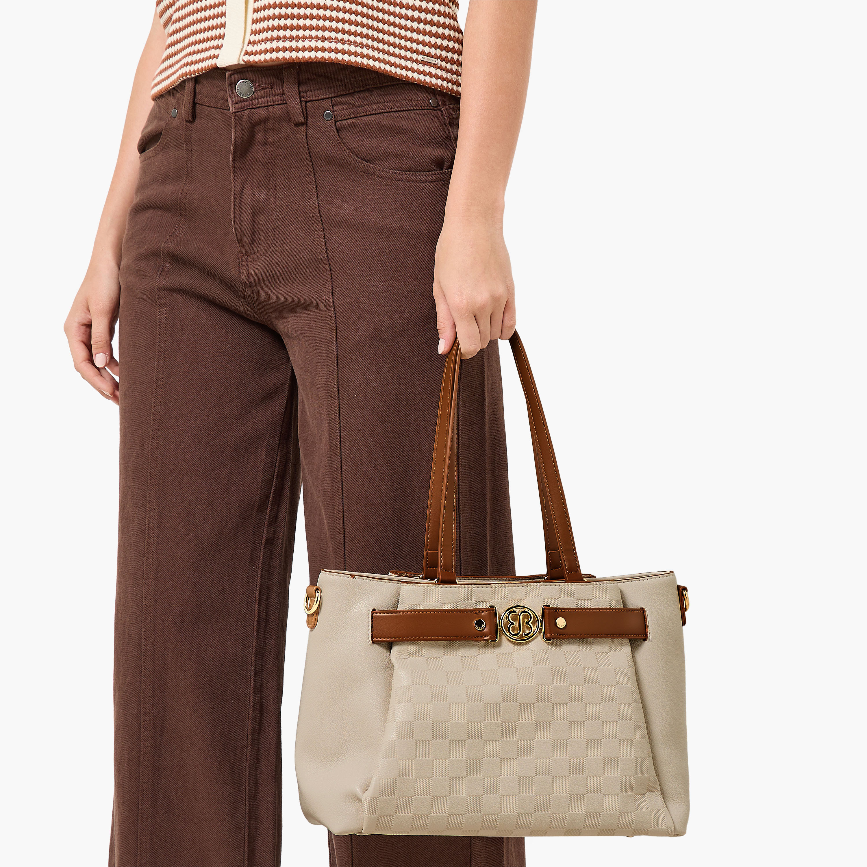 شنطة توتي كاروهات بحزام قابل للفصل من بيسي لندن-women-bagsandwallets-handbags-image-2