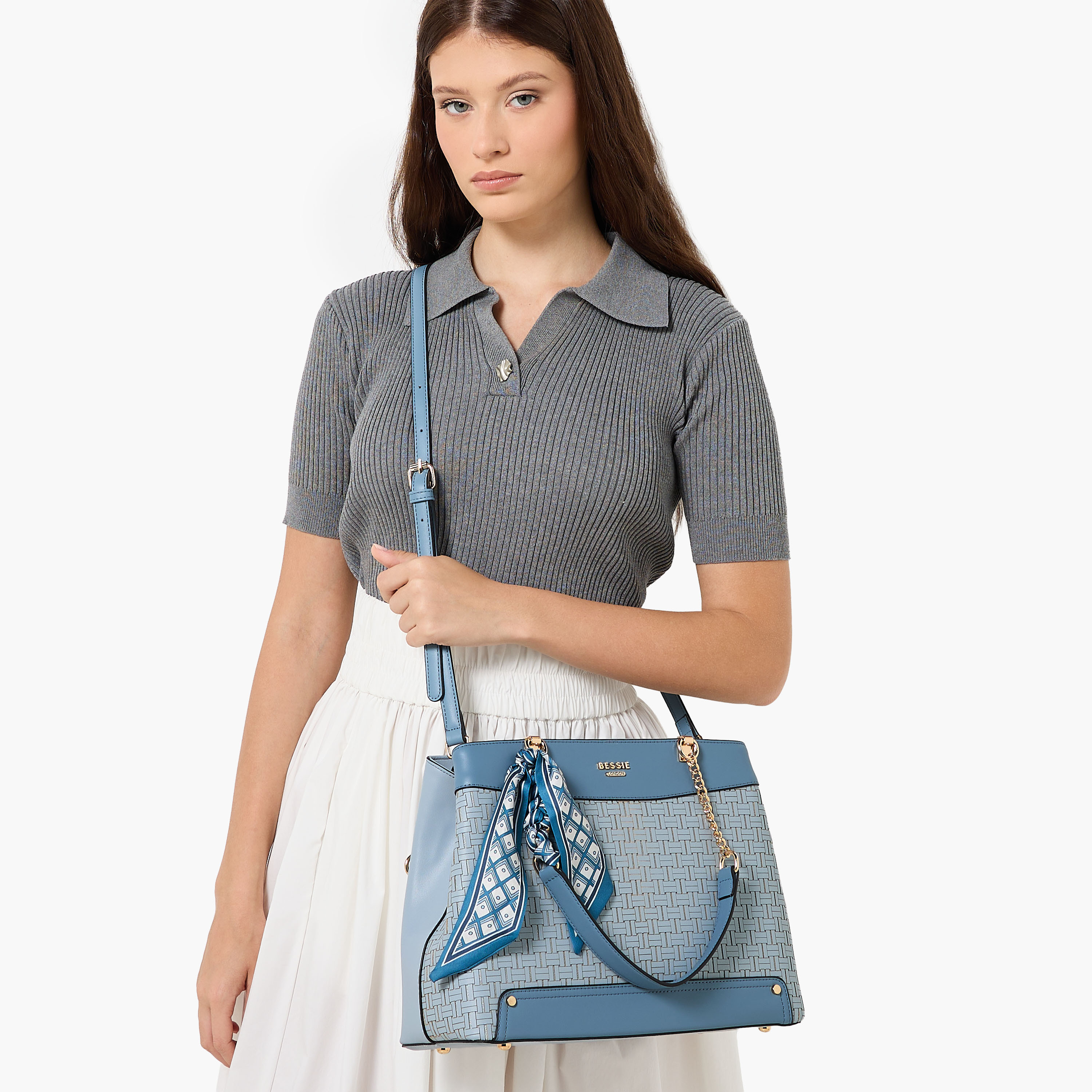 شنطة توتي بحزام قابل للفصل ووشاح من بيسي لندن-women-bagsandwallets-handbags-image-7