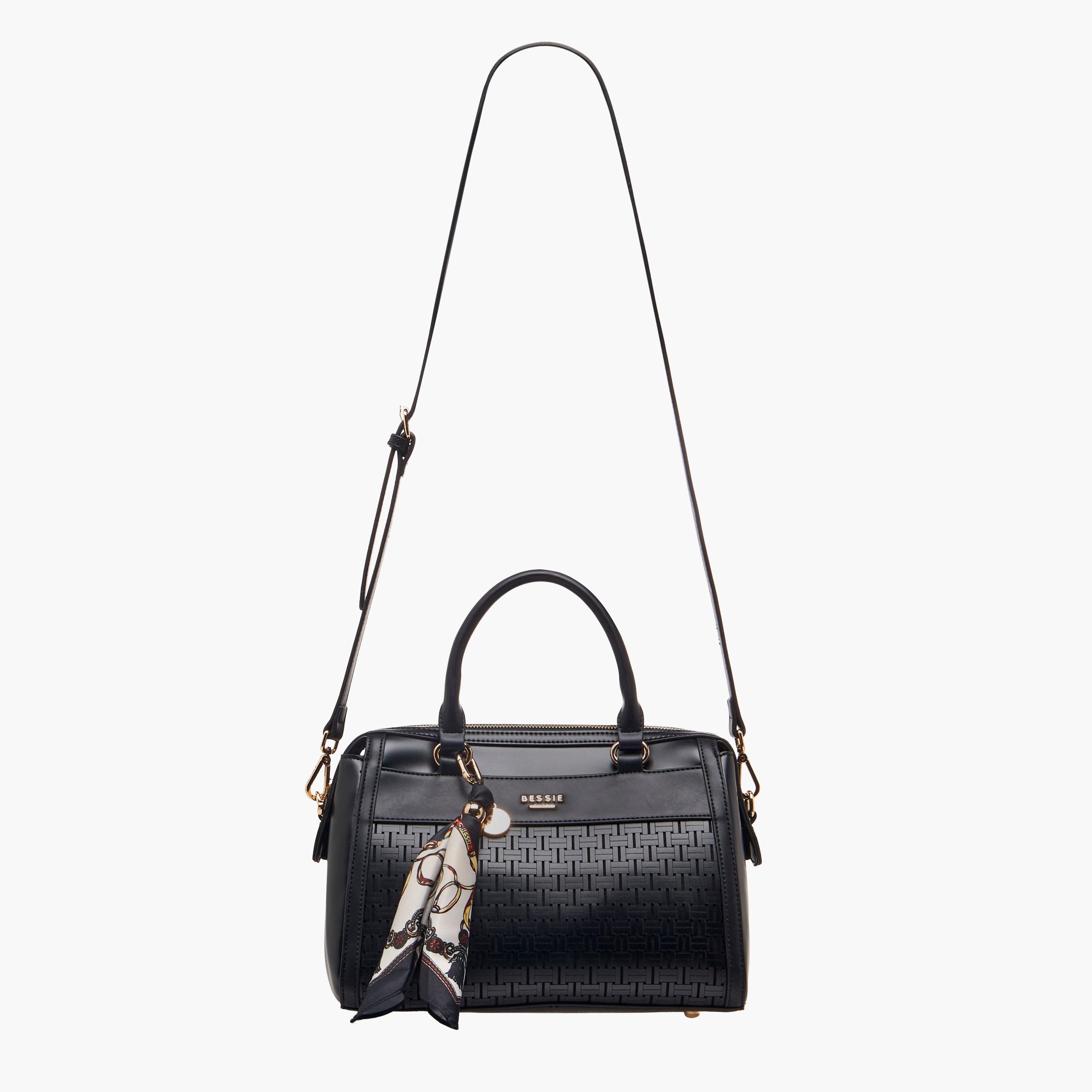 Bessie London Scarf Detail Tote Bag with Detachable Strap-women-bagsandwallets-handbags-image-3