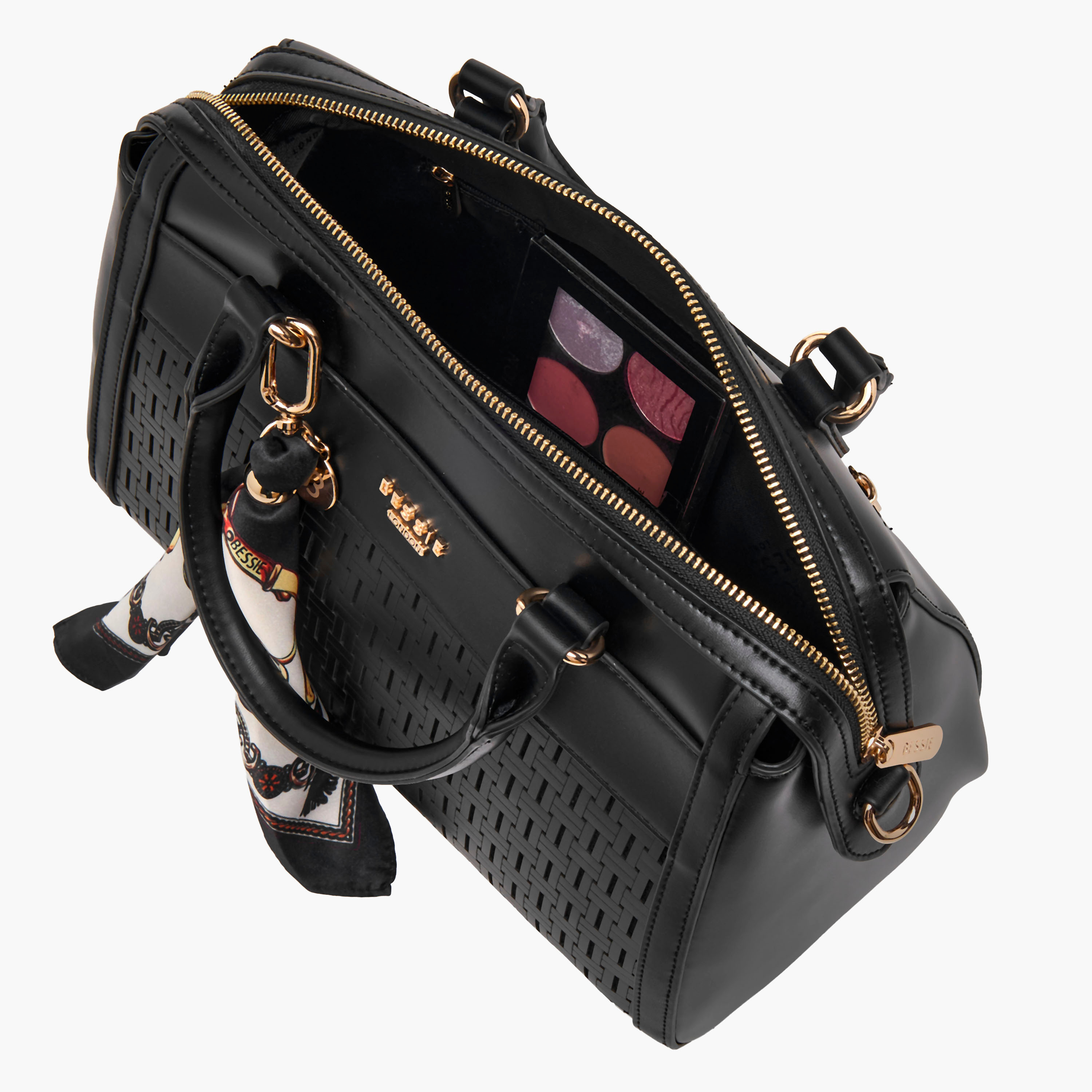 Bessie London Scarf Detail Tote Bag with Detachable Strap-women-bagsandwallets-handbags-image-9
