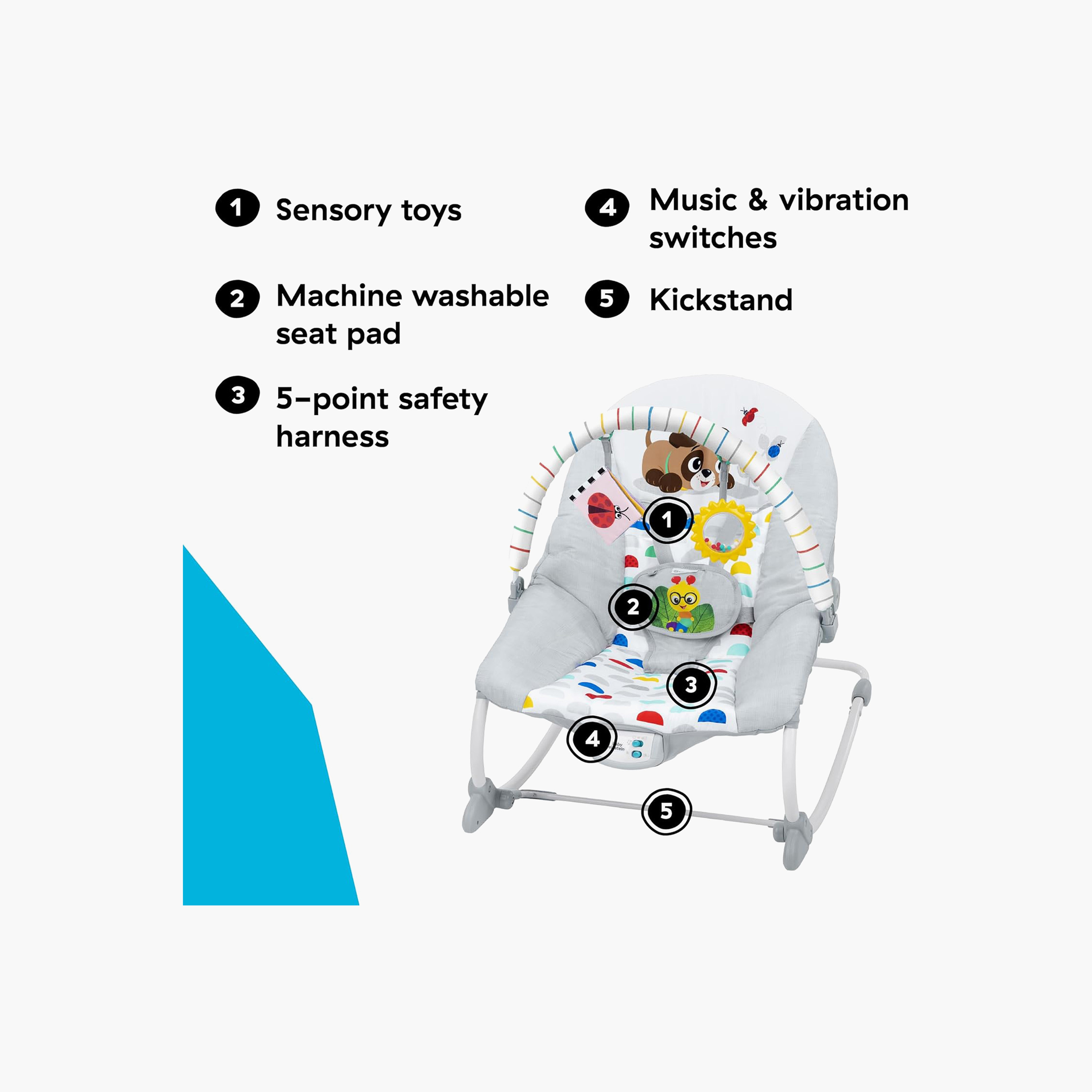 Baby Einstein Dean's Discovery Spot Infant to Toddler Rocker with Detachable Toys-baby-infantactivity-rockers-image-4