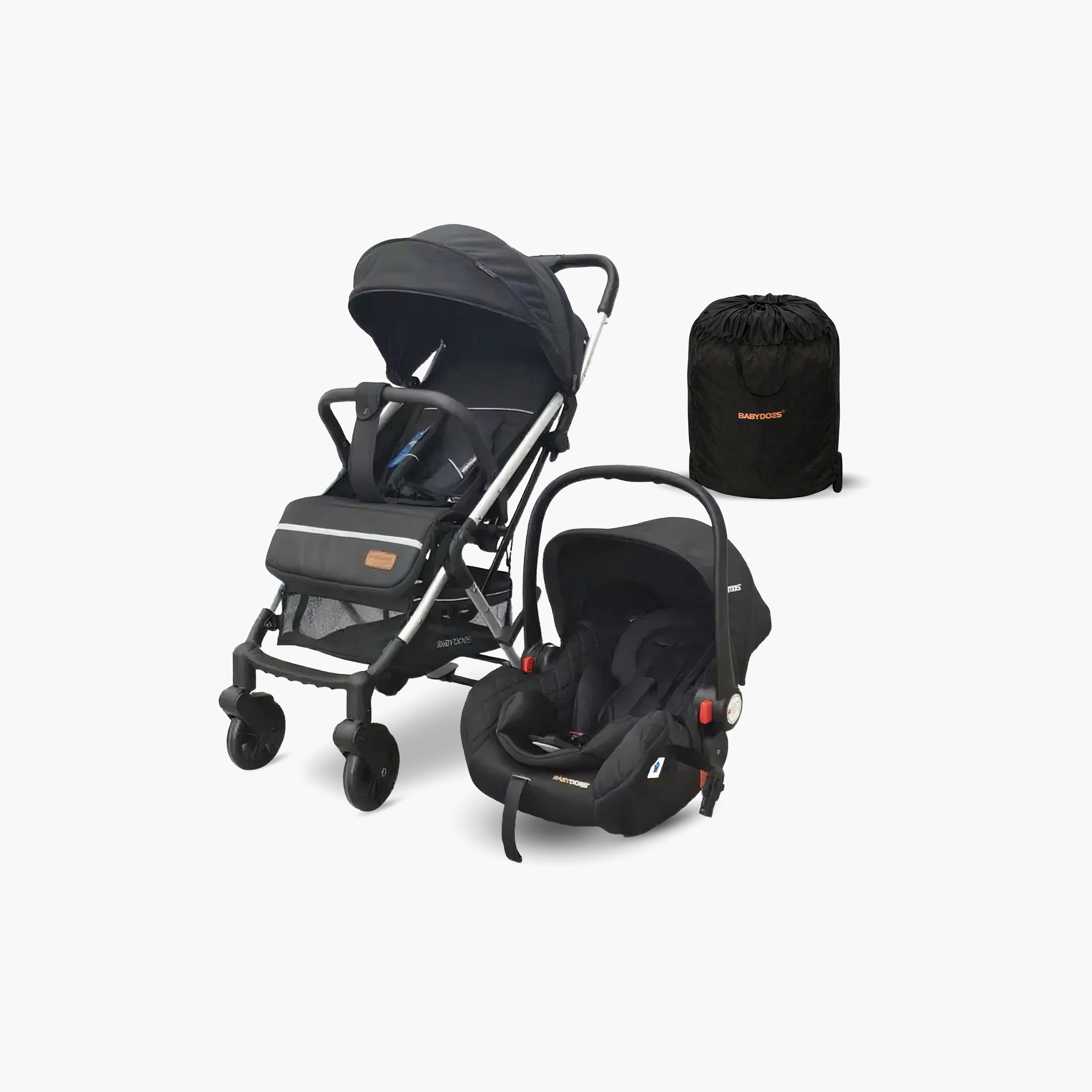 BABYDOES EXCITEZ - Compact Travel System (Stroller + Car Seat), 0–3 Y – Black-baby-gear-strollersandprams-travelsystems-image-1