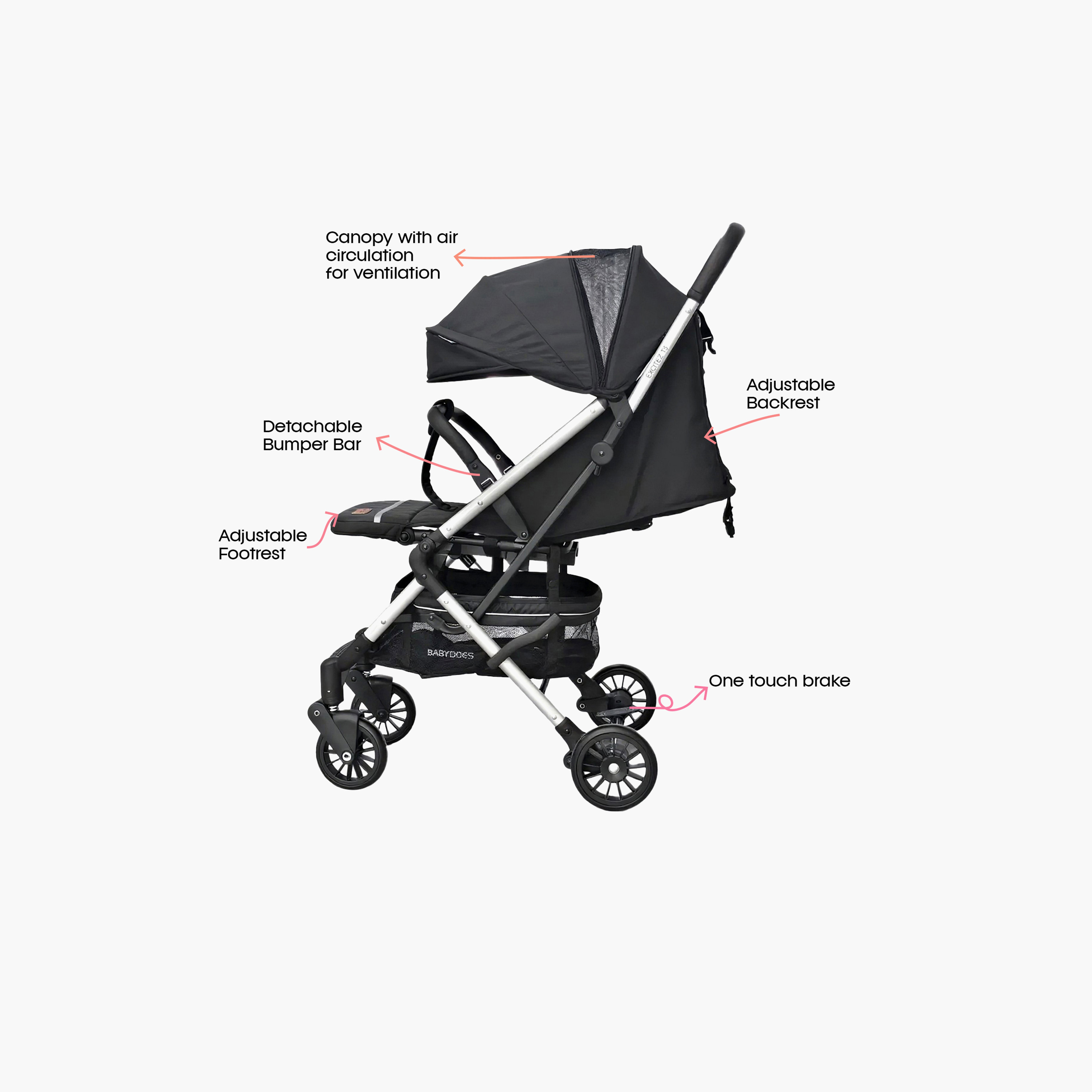 BABYDOES EXCITEZ - Compact Travel System (Stroller + Car Seat), 0–3 Y – Black-baby-gear-strollersandprams-travelsystems-image-3
