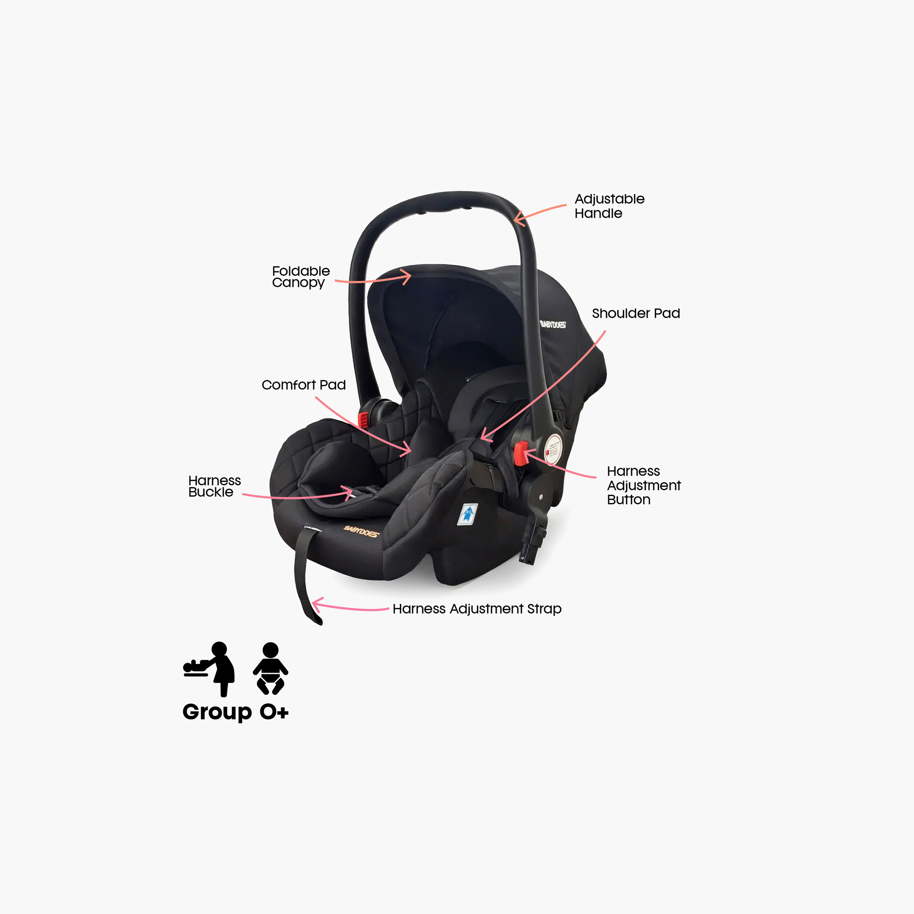 BABYDOES EXCITEZ - Compact Travel System (Stroller + Car Seat), 0–3 Y – Black-baby-gear-strollersandprams-travelsystems-image-5