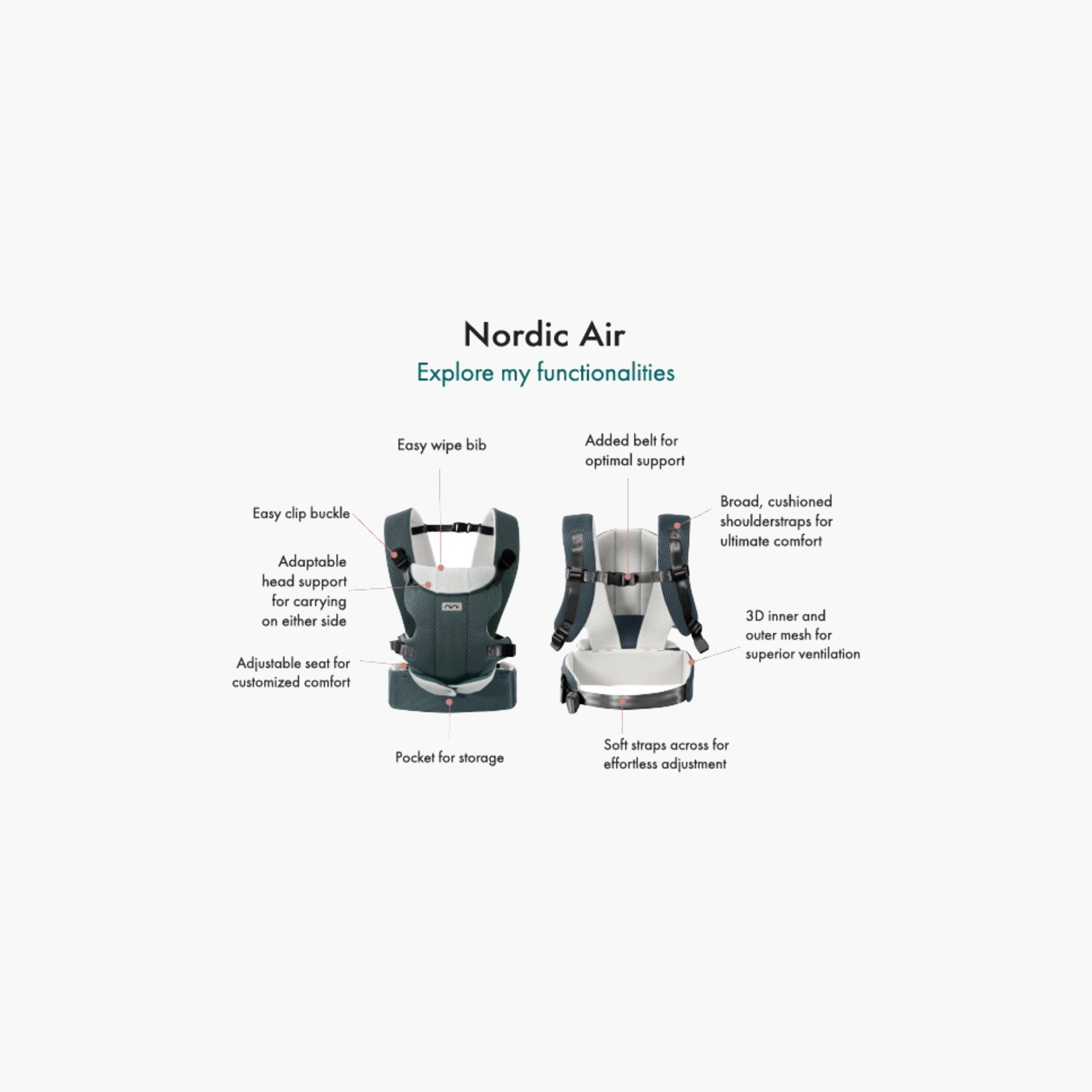 Nini Nordic Air Baby Carrier with Easy Wipe Bib-baby-gear-babycarriers-image-16