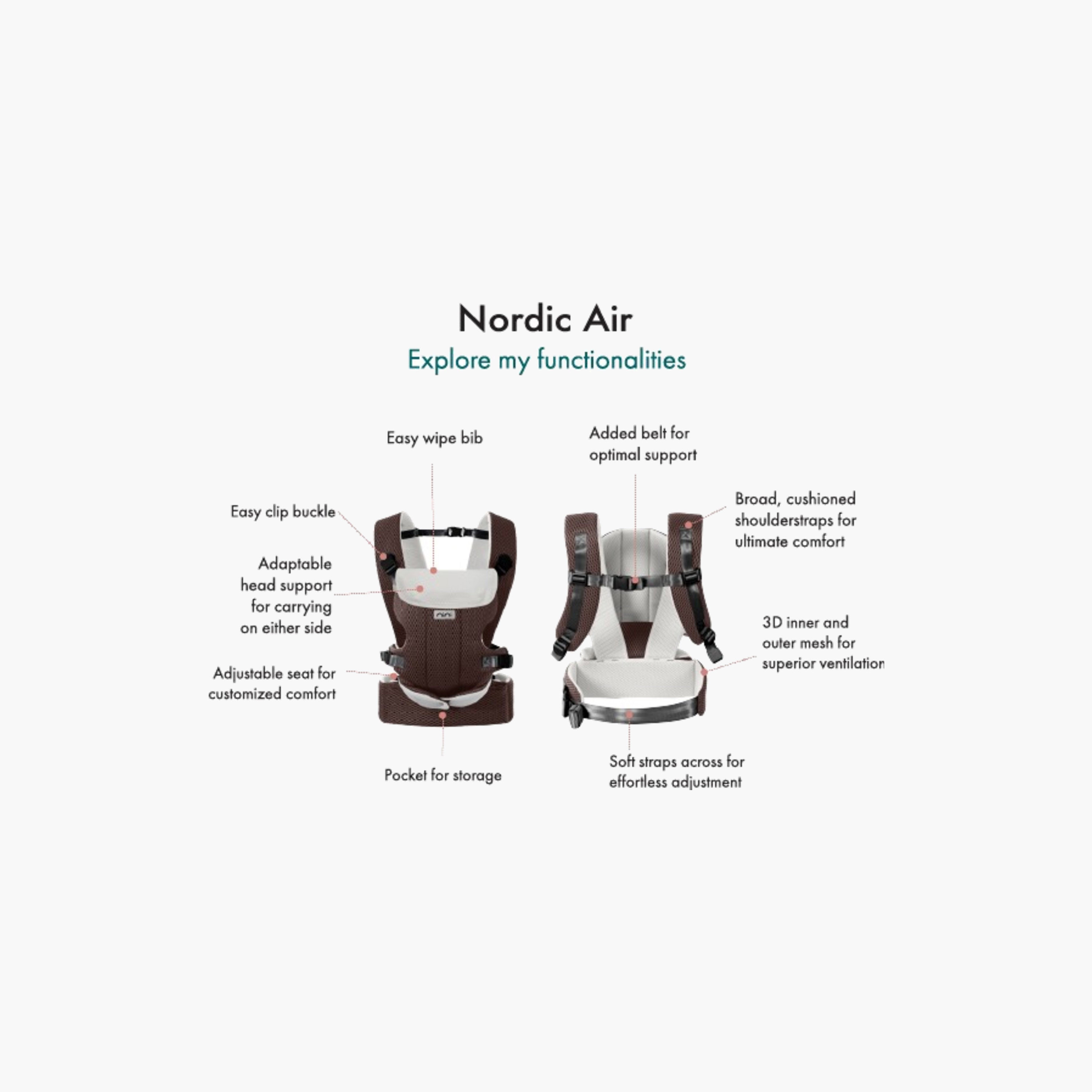 Nini Nordic Air Baby Carrier with Easy Wipe Bib-baby-gear-babycarriers-image-16