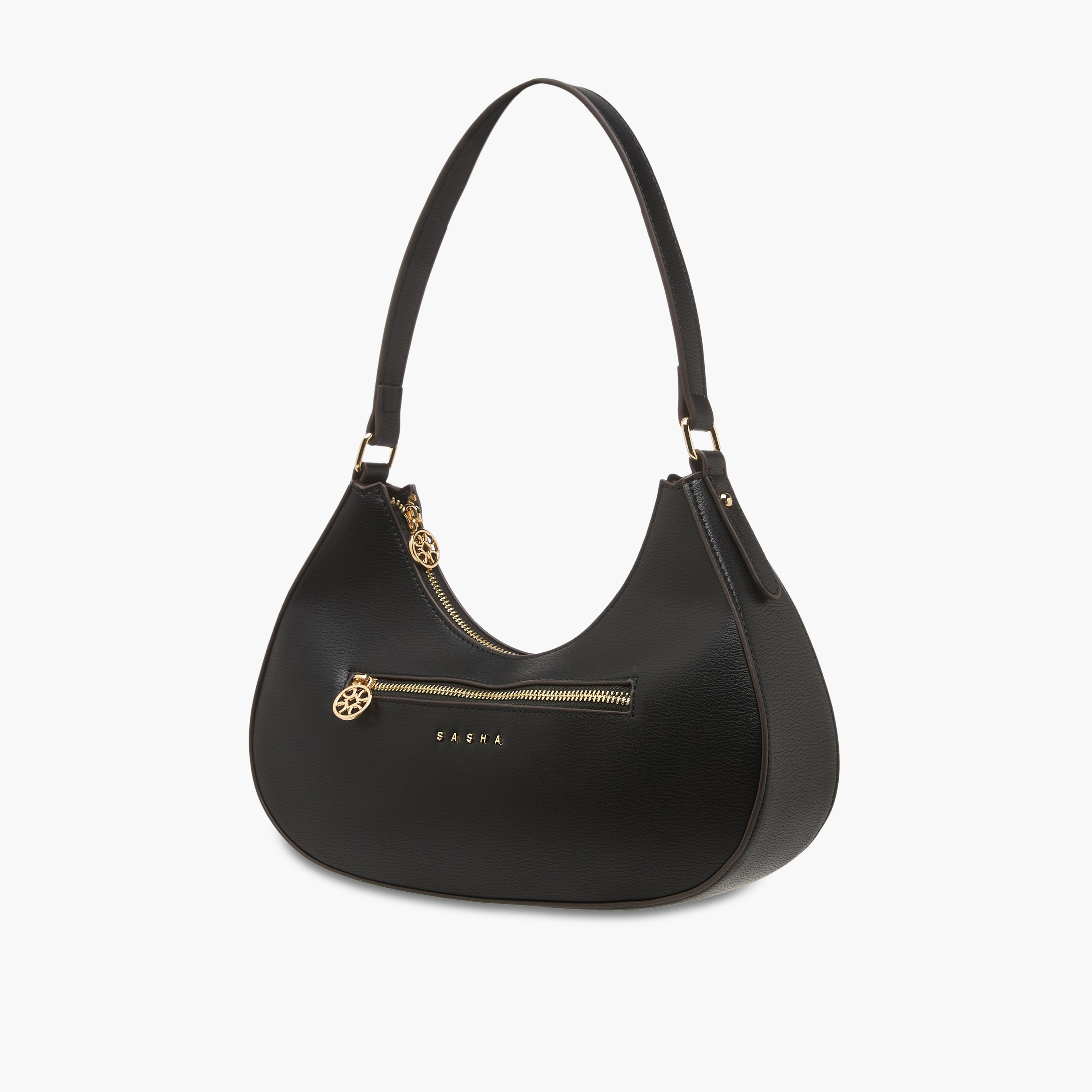 Sasha Kod Solid Baguette Bag with Zip Closure-women-bagsandwallets-handbags-image-3