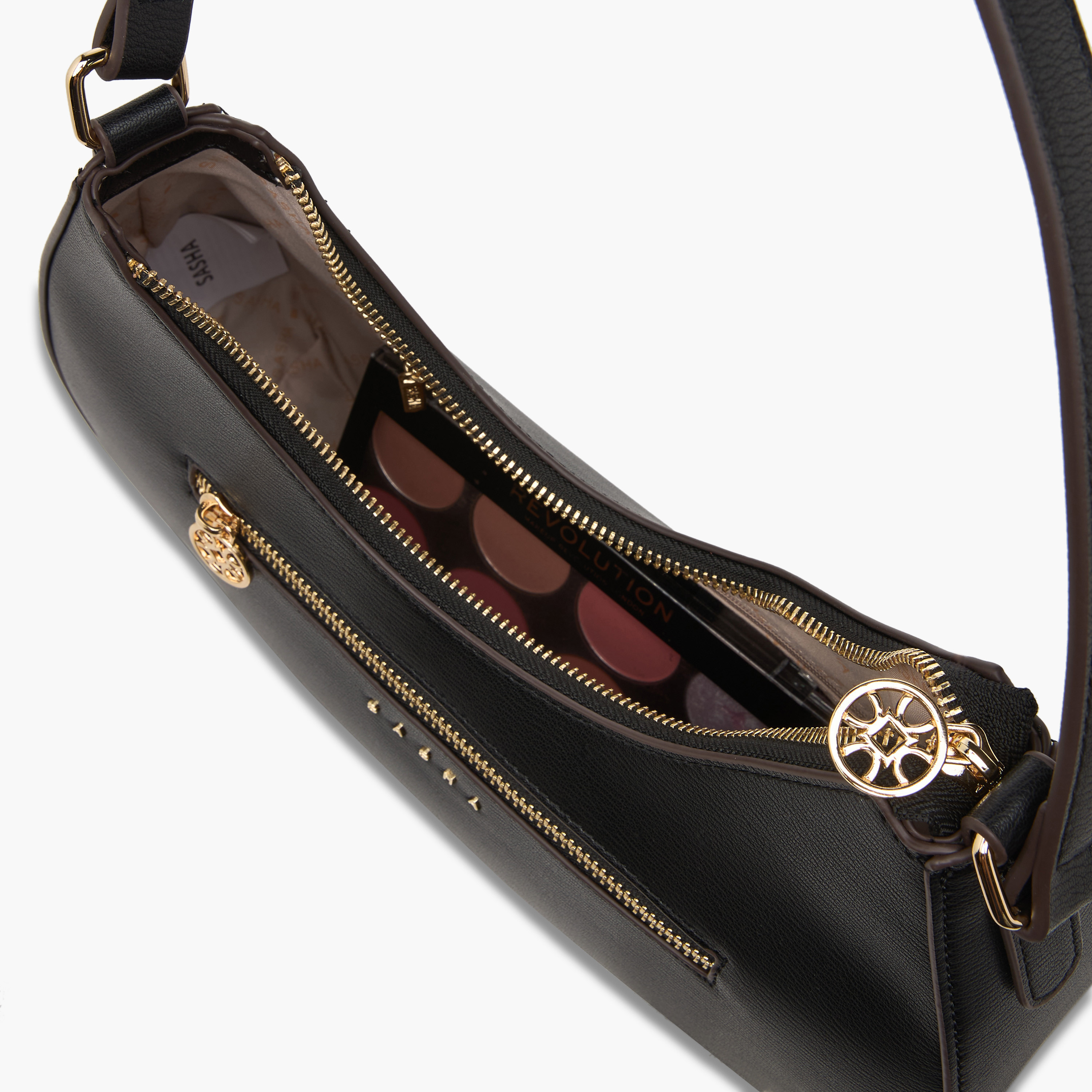Sasha Kod Solid Baguette Bag with Zip Closure-women-bagsandwallets-handbags-image-8