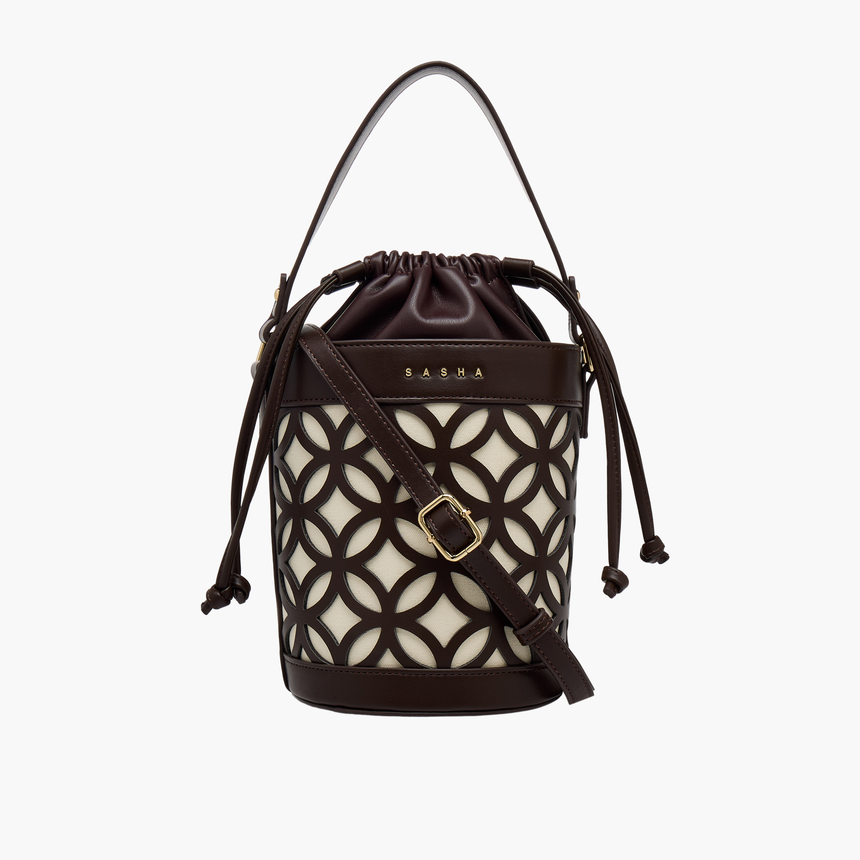 Sasha Kod Cutowork Detail Bucket Bag with Drawstring Closure-women-bagsandwallets-handbags-image-1