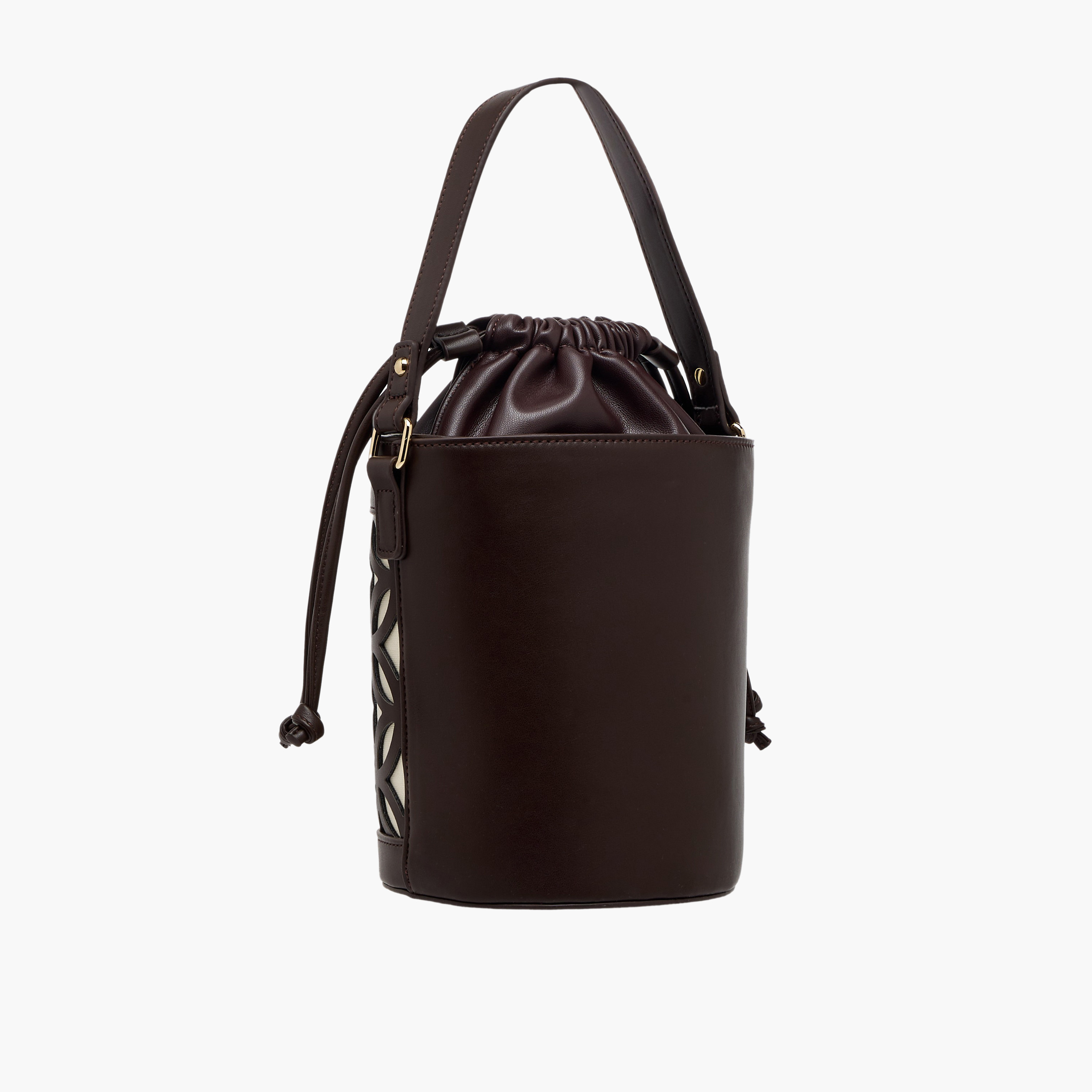 Sasha Kod Cutowork Detail Bucket Bag with Drawstring Closure-women-bagsandwallets-handbags-image-4