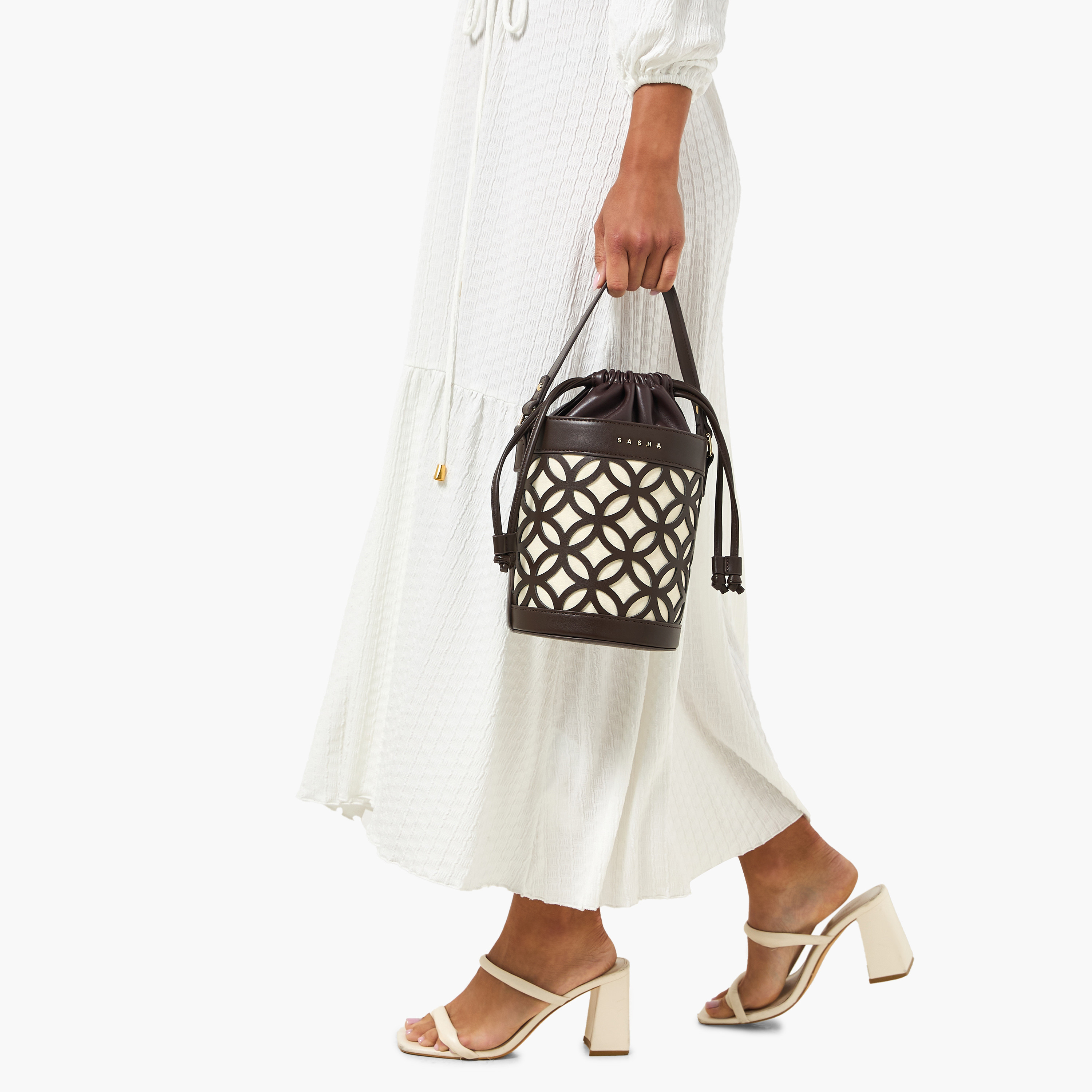 Sasha Kod Cutowork Detail Bucket Bag with Drawstring Closure-women-bagsandwallets-handbags-image-8