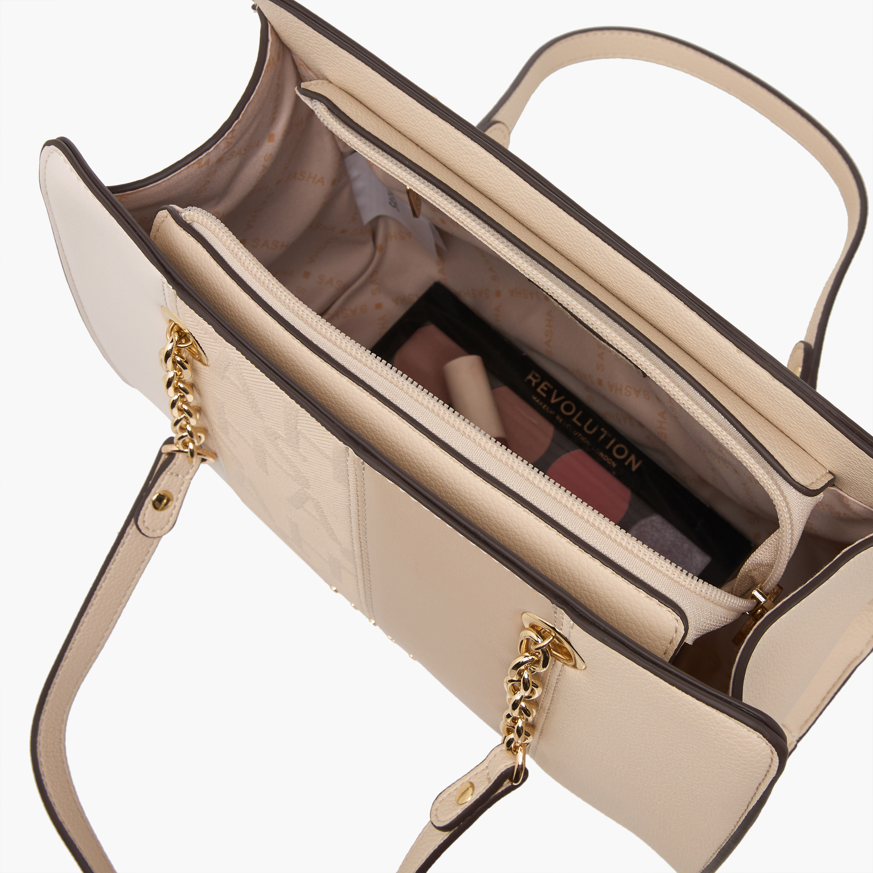 Sasha Kod 2-Piece Textured Tote Bag Set with Zip Closure-women-bagsandwallets-handbags-image-8
