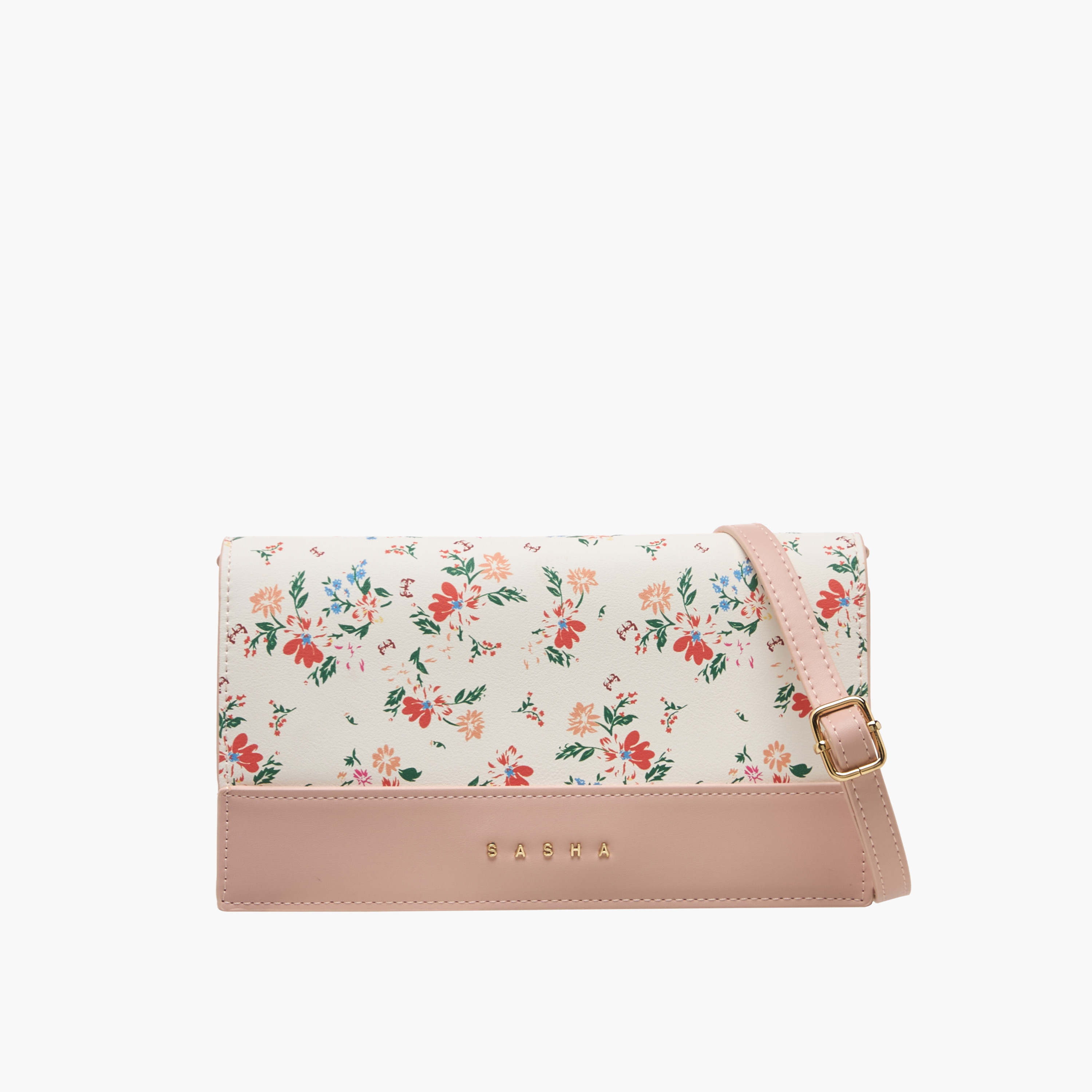 شنطة كروس بودي بطبعات زهور وإغلاق مغناطيسي من ساشا كود-women-bagsandwallets-handbags-image-1