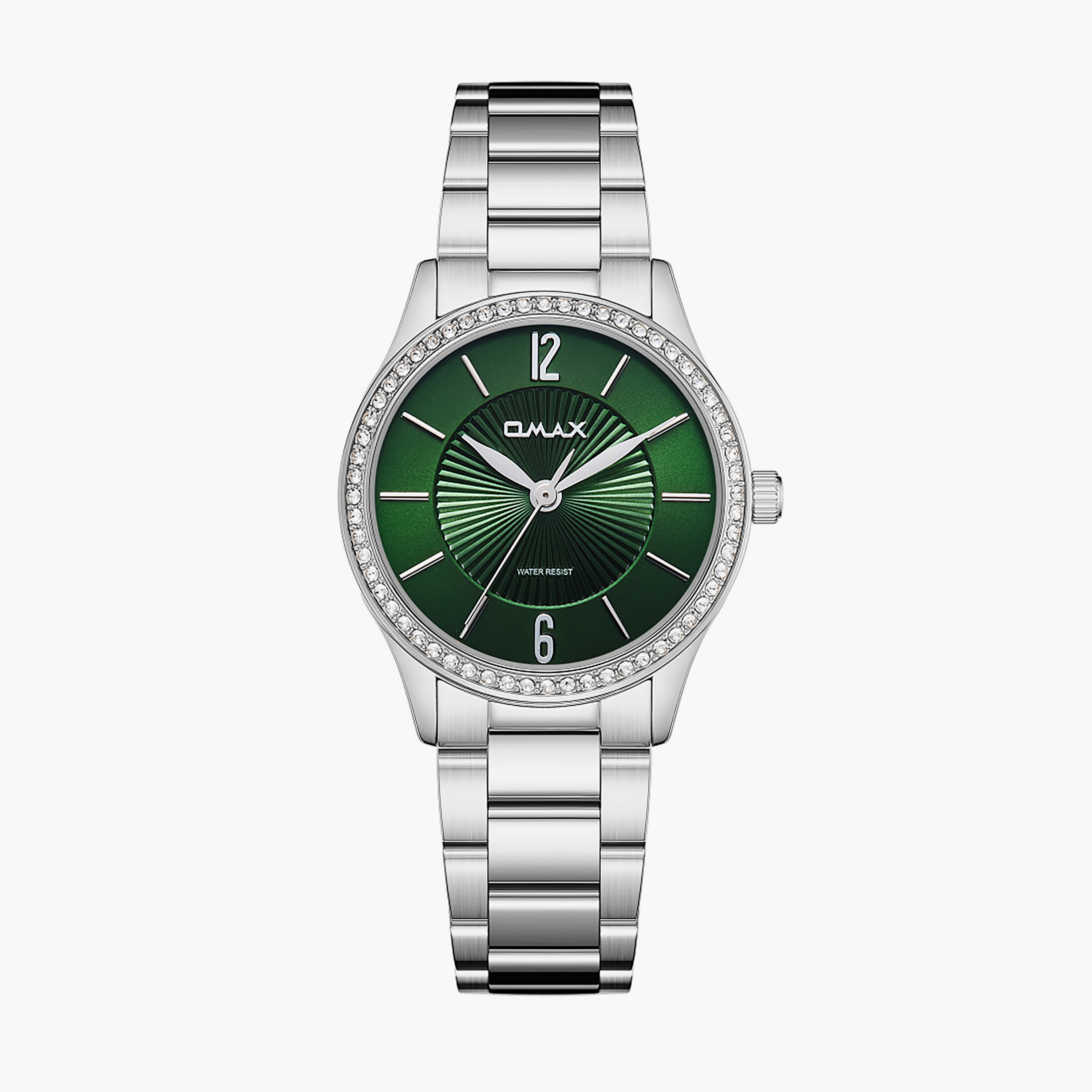 Green Dial Crystal Embellished Watch-women-watchesandjewellery-watches-image-1