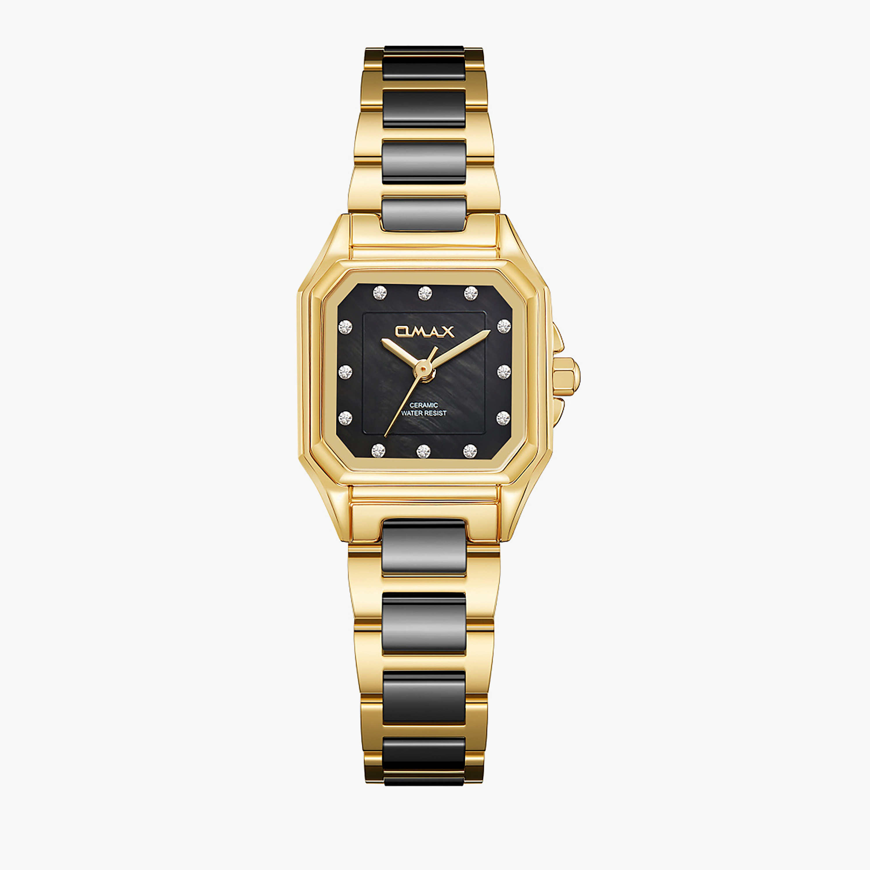 Gold Ceramic Rectangular Women's Watch-women-watchesandjewellery-watches-image-1