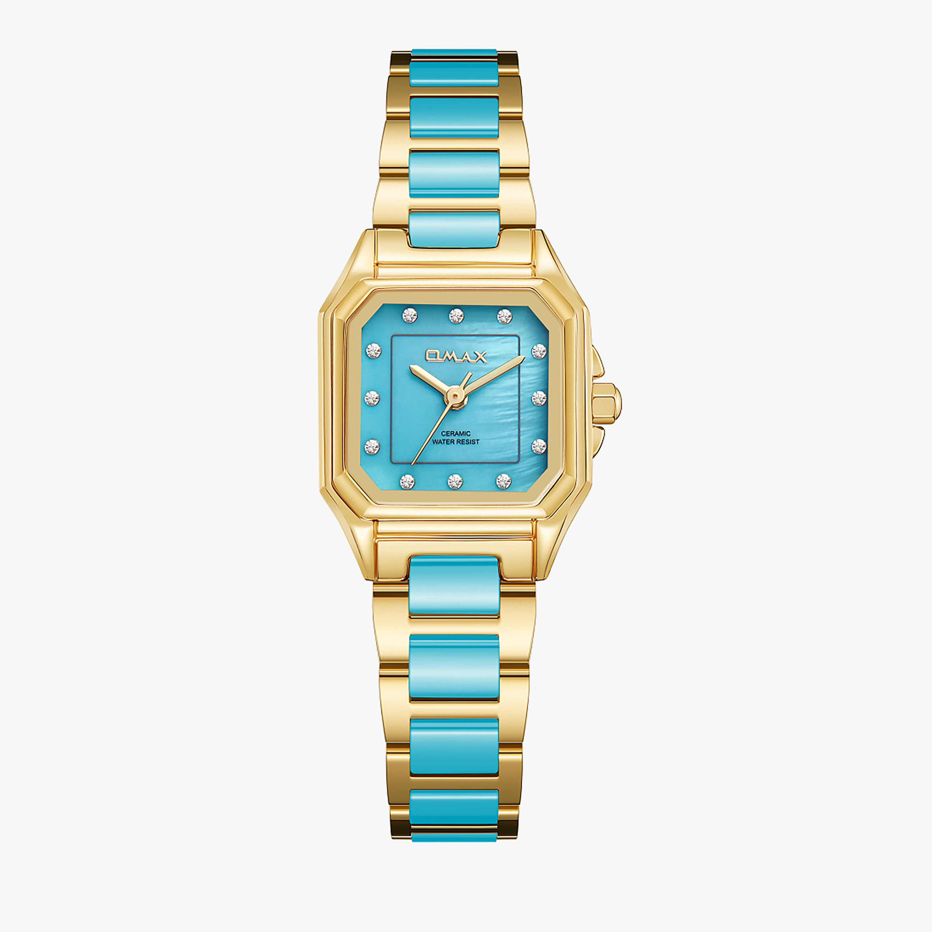 أوماكس ساعة نسائية مربعة باللون الذهبي-women-watchesandjewellery-watches-image-1