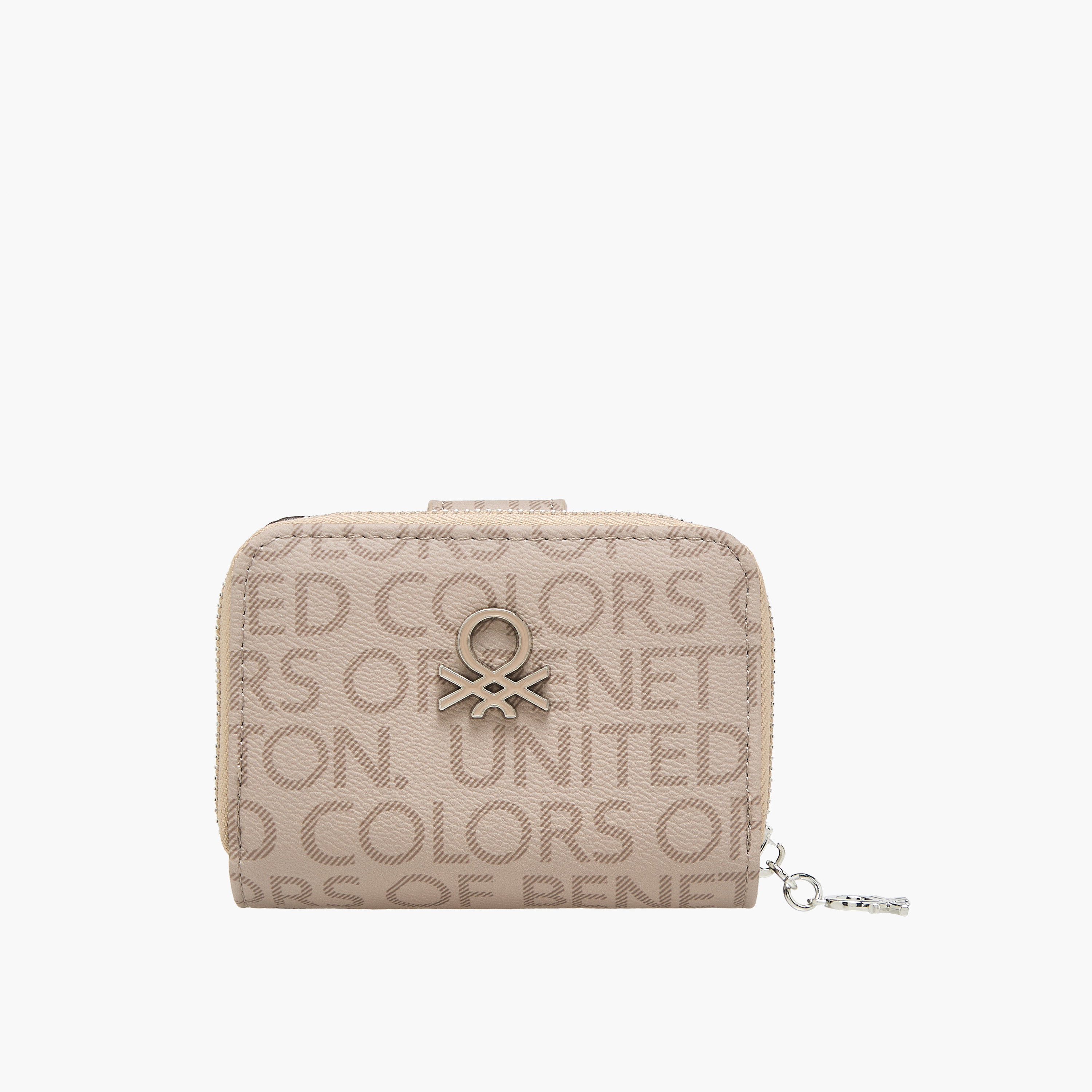 محفظة بطبعات مونوجرام وسحاب إغلاق من يونايتد كلرز أوف بينيتون-women-bagsandwallets-wallets-image-1
