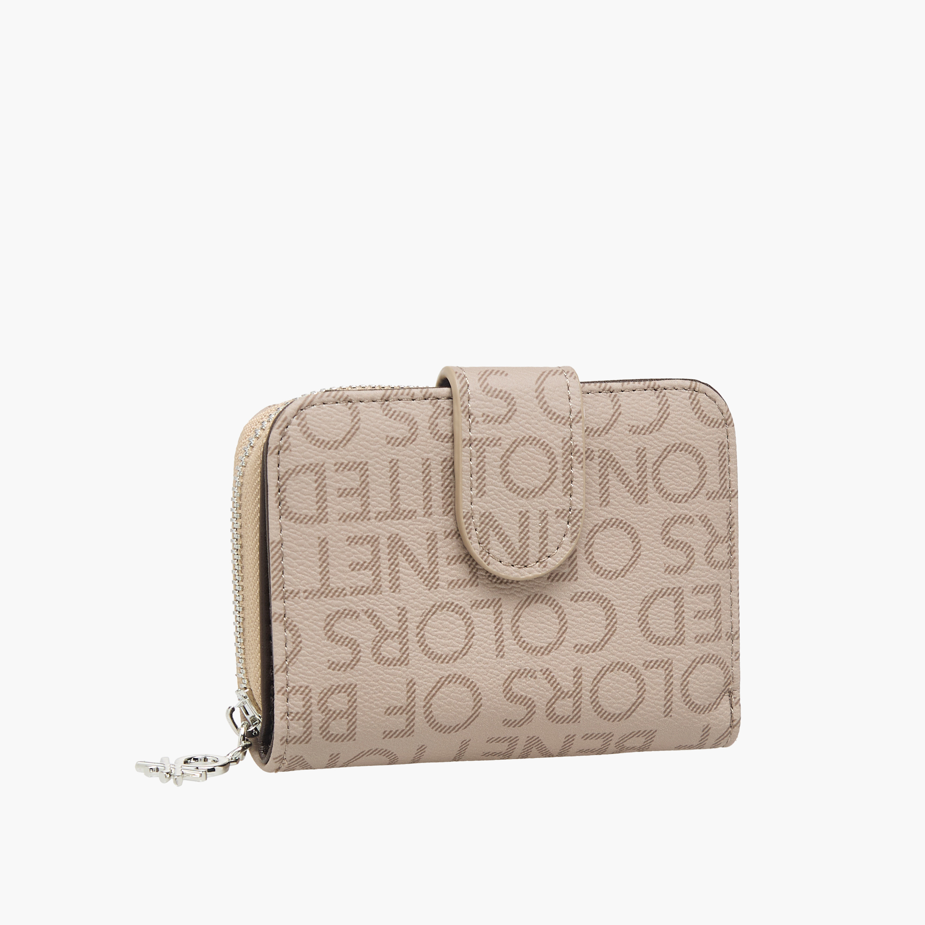 محفظة بطبعات مونوجرام وسحاب إغلاق من يونايتد كلرز أوف بينيتون-women-bagsandwallets-wallets-image-2