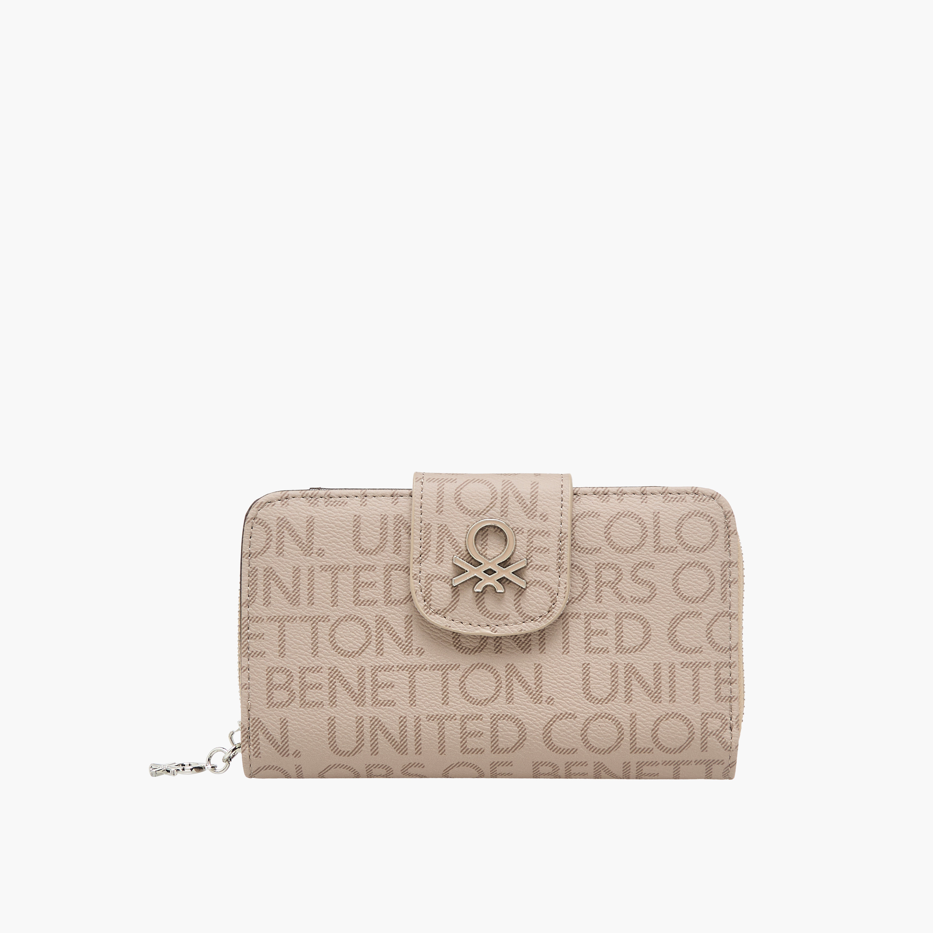 United Colors of Benetton Monogram Print Wallet with Zip Closure-women-bagsandwallets-wallets-image-1