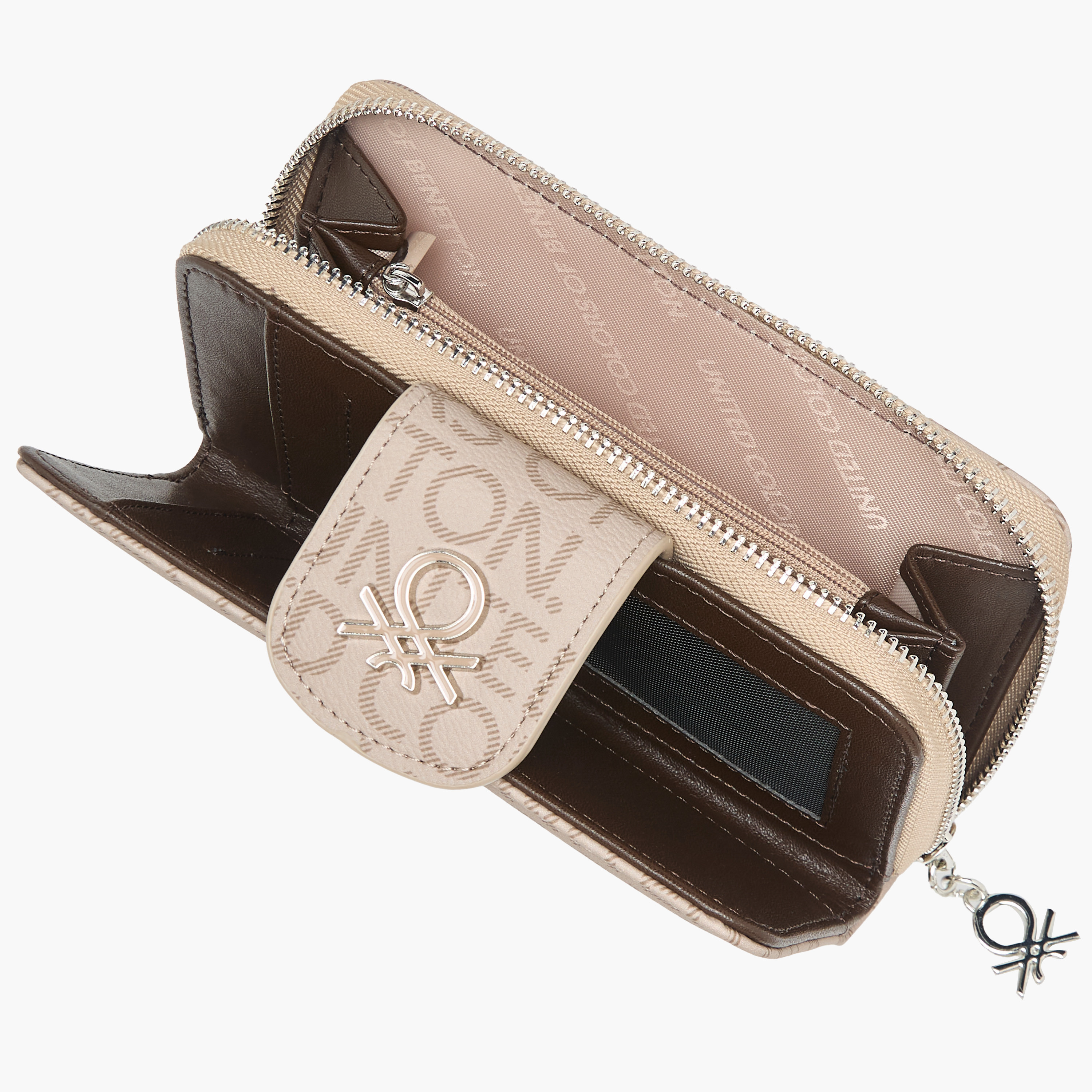 United Colors of Benetton Monogram Print Wallet with Zip Closure-women-bagsandwallets-wallets-image-5
