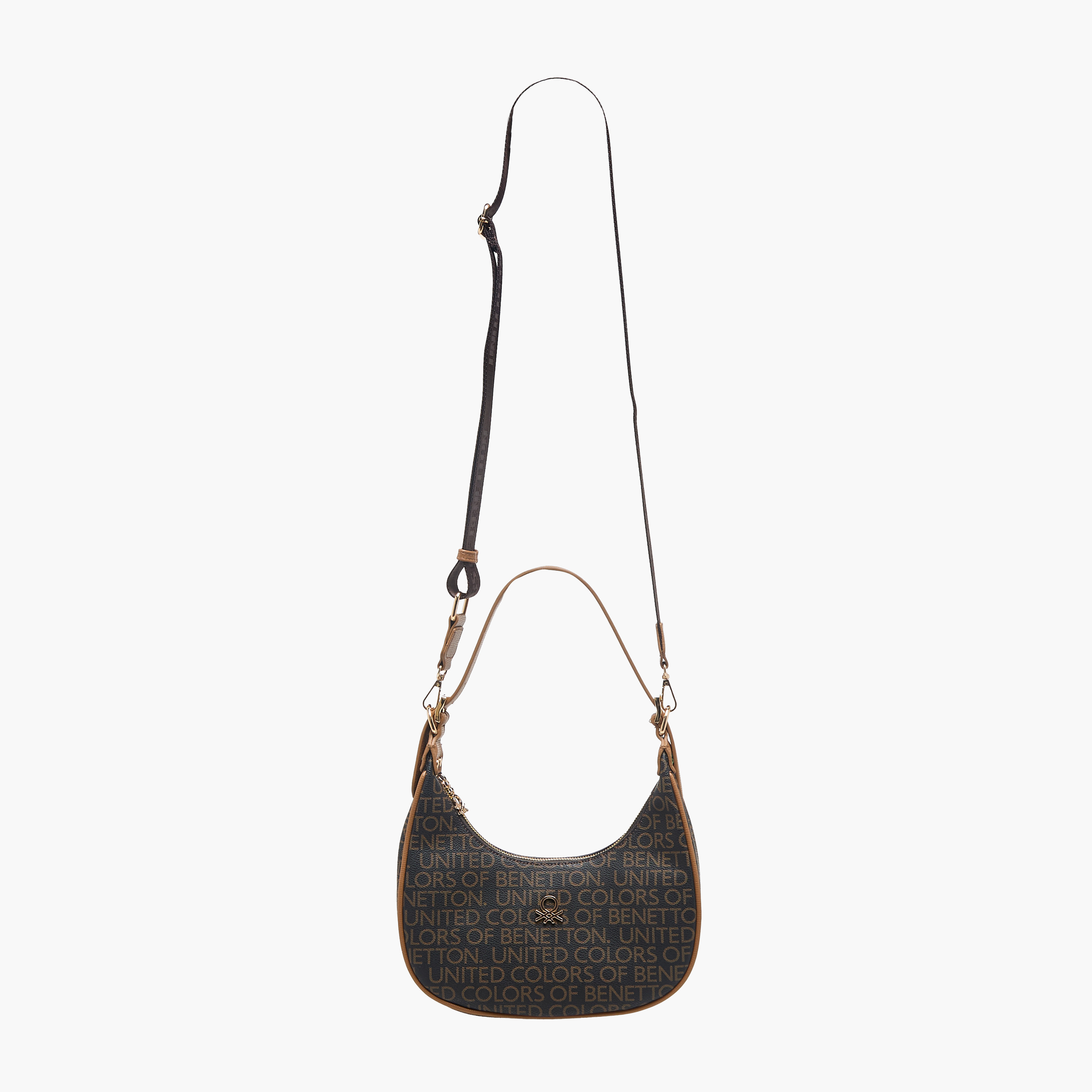 United Colors of Benetton Monogram Print Baguette Bag with Zip Closure-women-bagsandwallets-handbags-image-3