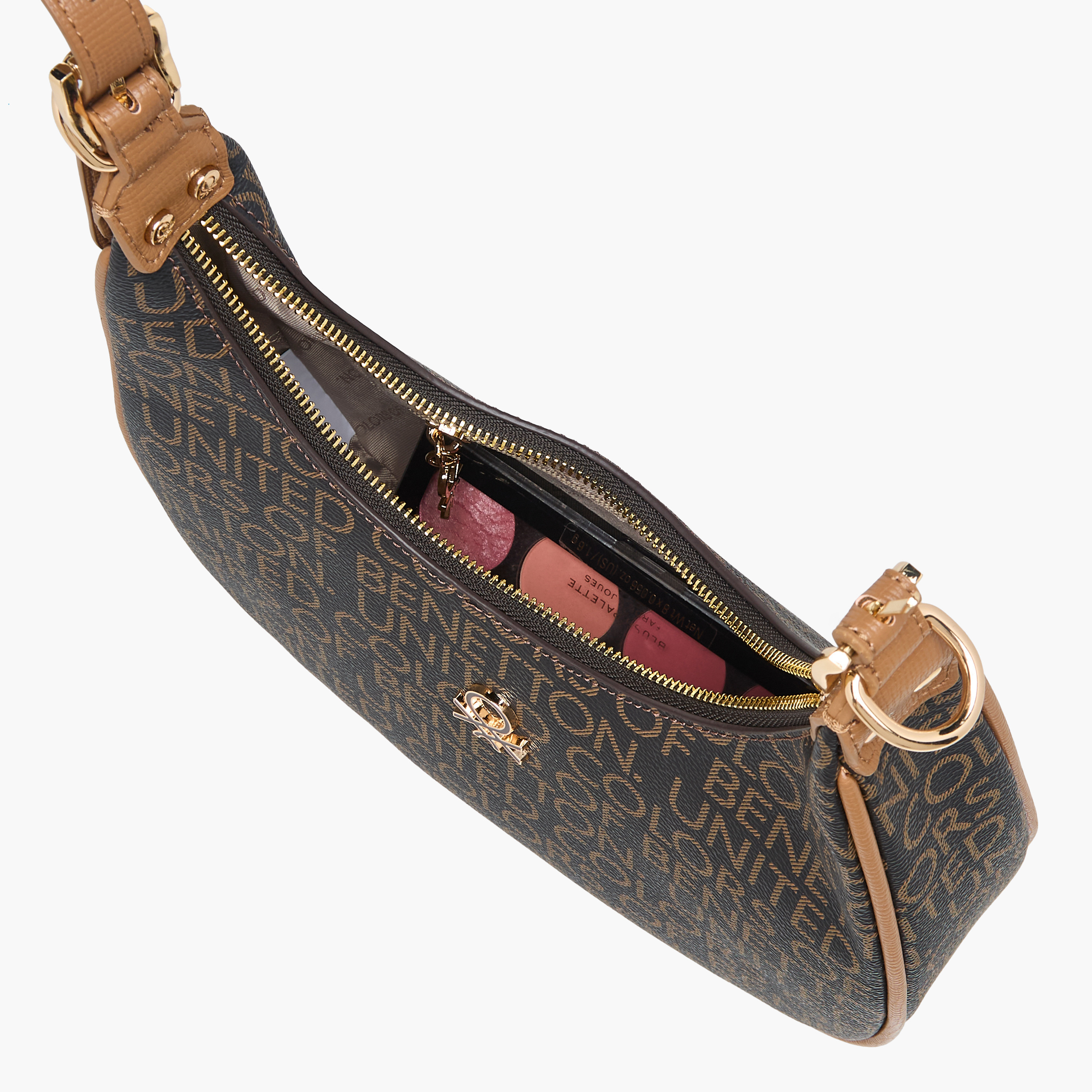 United Colors of Benetton Monogram Print Baguette Bag with Zip Closure-women-bagsandwallets-handbags-image-9