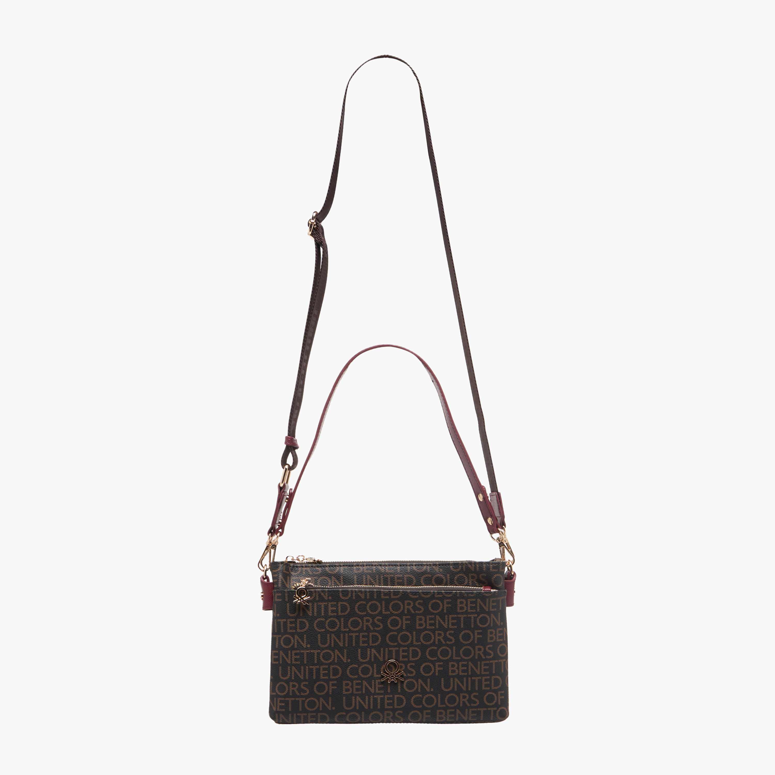 United Colors of Benetton Monogram Print Crossbody Bag with Zip Closure-women-bagsandwallets-handbags-image-3