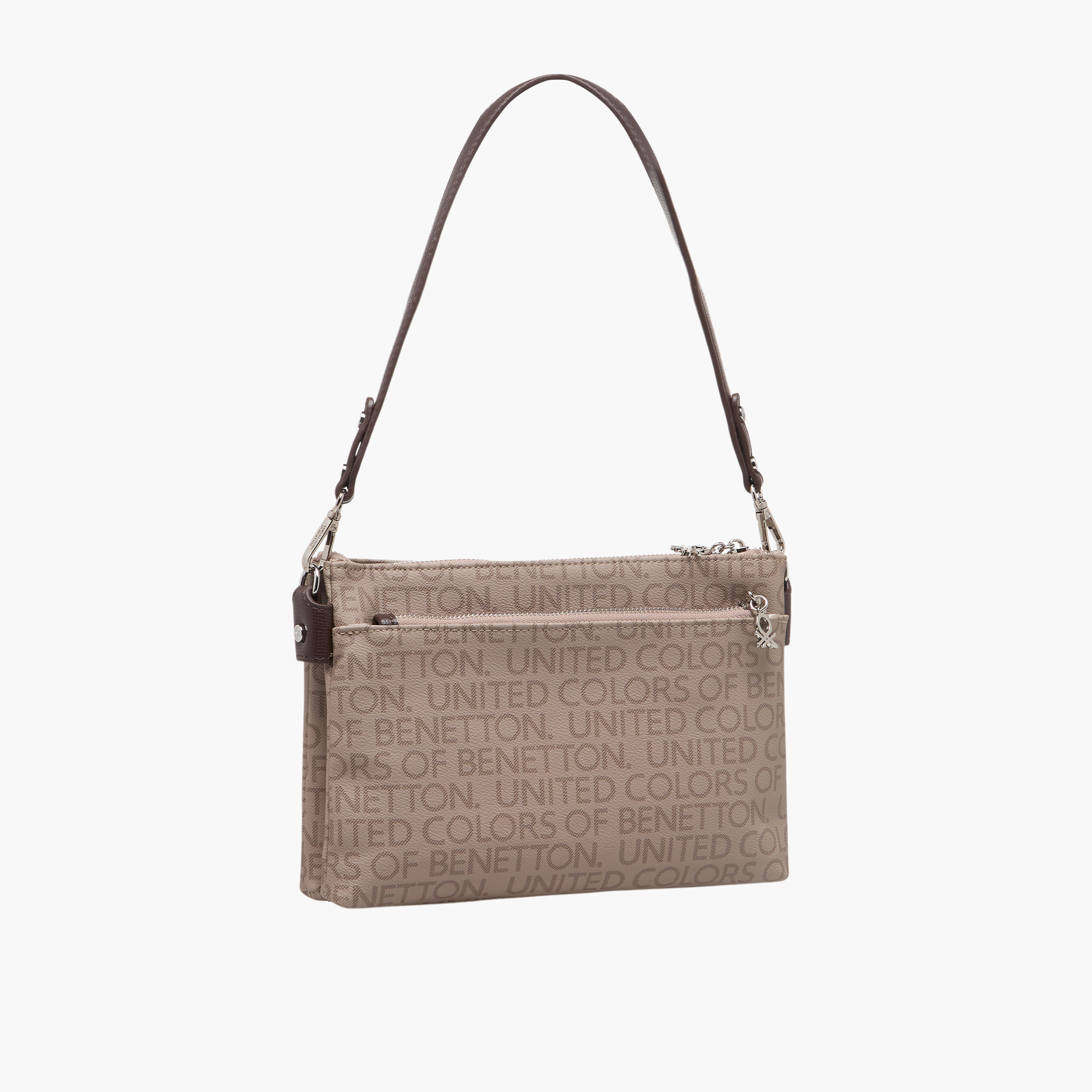 شنطة كروس بودي بطبعات مونوجرام وزر إغلاق من يونايتد كولورز أوف بينيتون-women-bagsandwallets-handbags-image-4