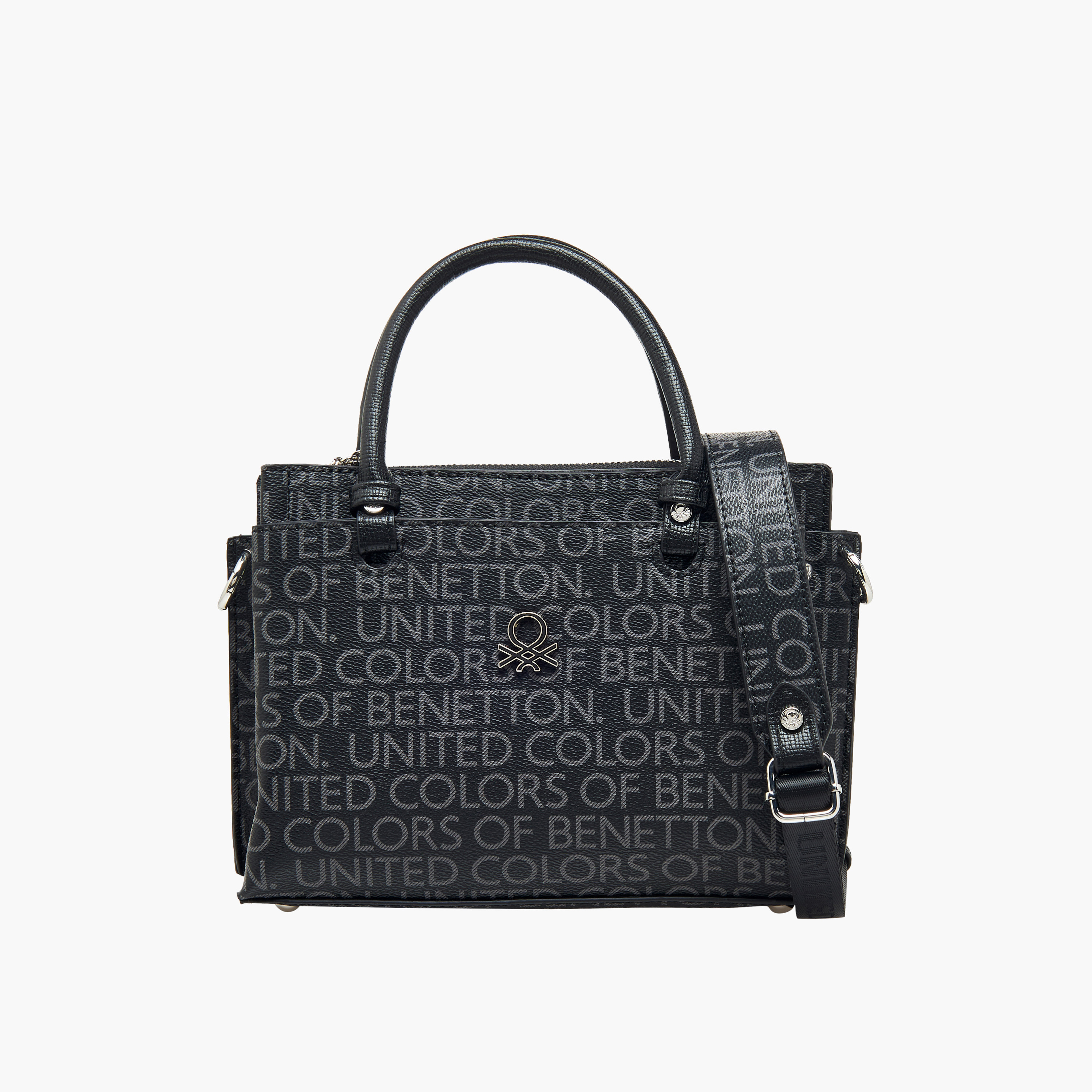 United Colors of Benetton Monogram Print Crossbody Bag with Zip Closure-women-bagsandwallets-handbags-image-1