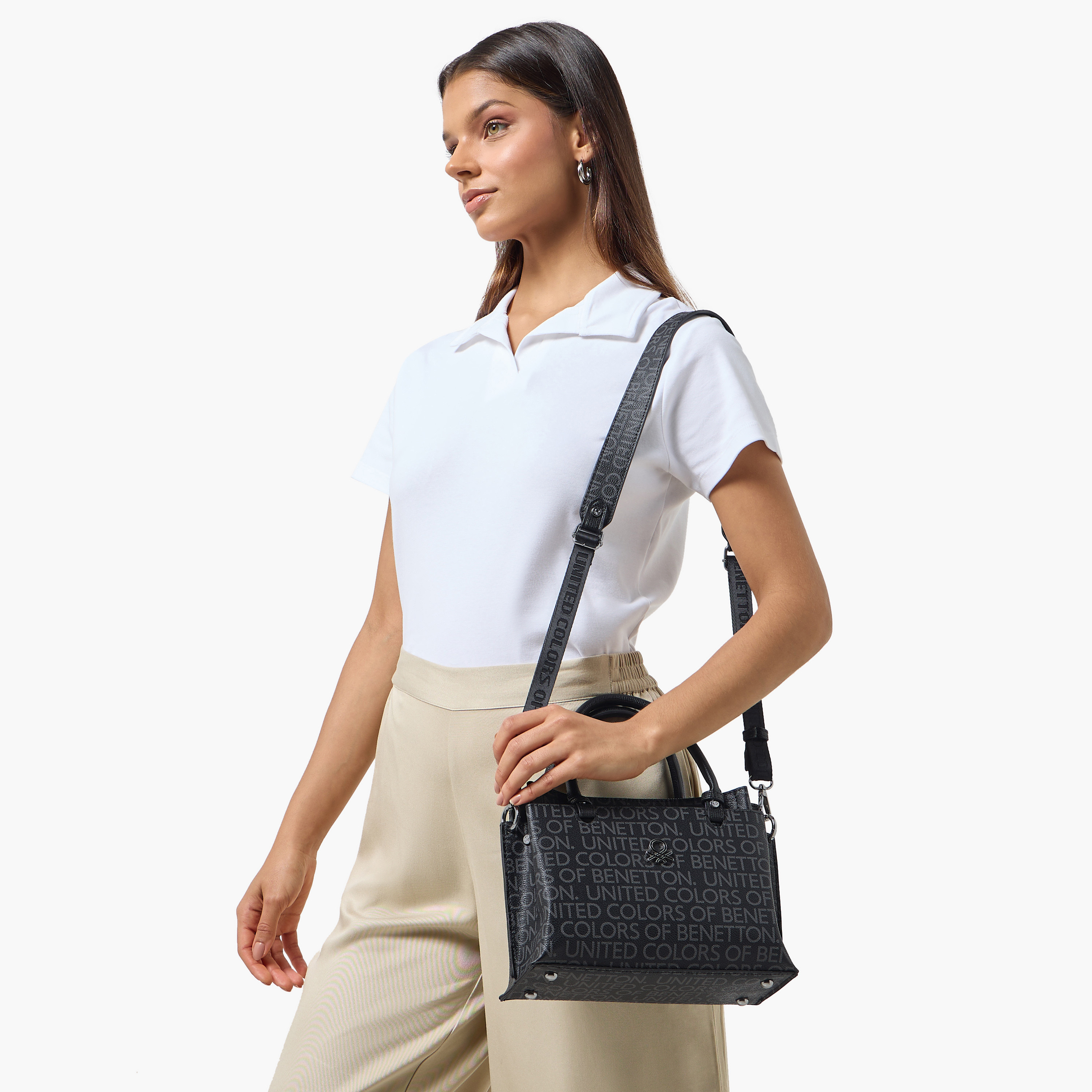United Colors of Benetton Monogram Print Crossbody Bag with Zip Closure-women-bagsandwallets-handbags-image-2