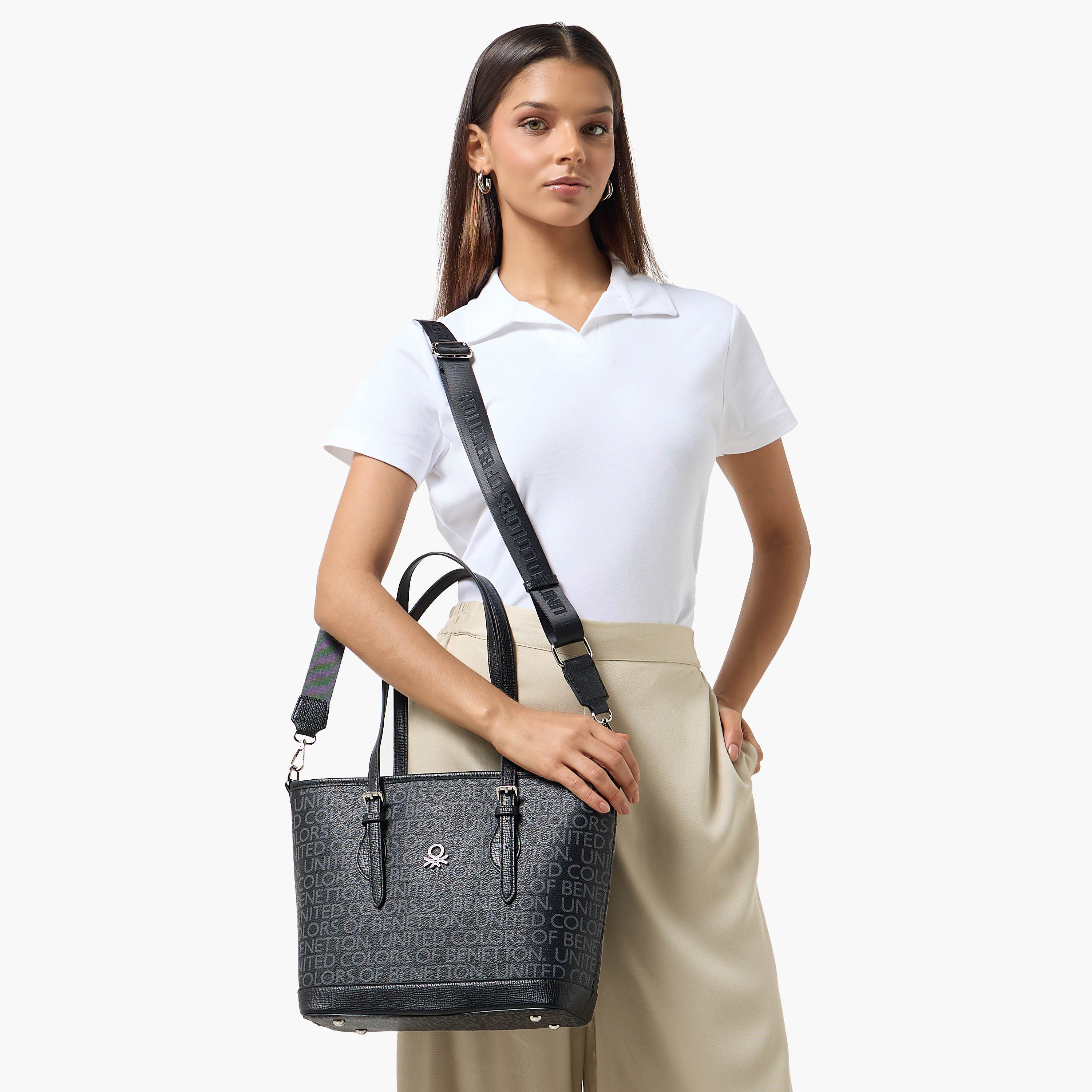 United Colors of Benetton Logo Print Tote Bag with Detachable Strap-women-bagsandwallets-handbags-image-8