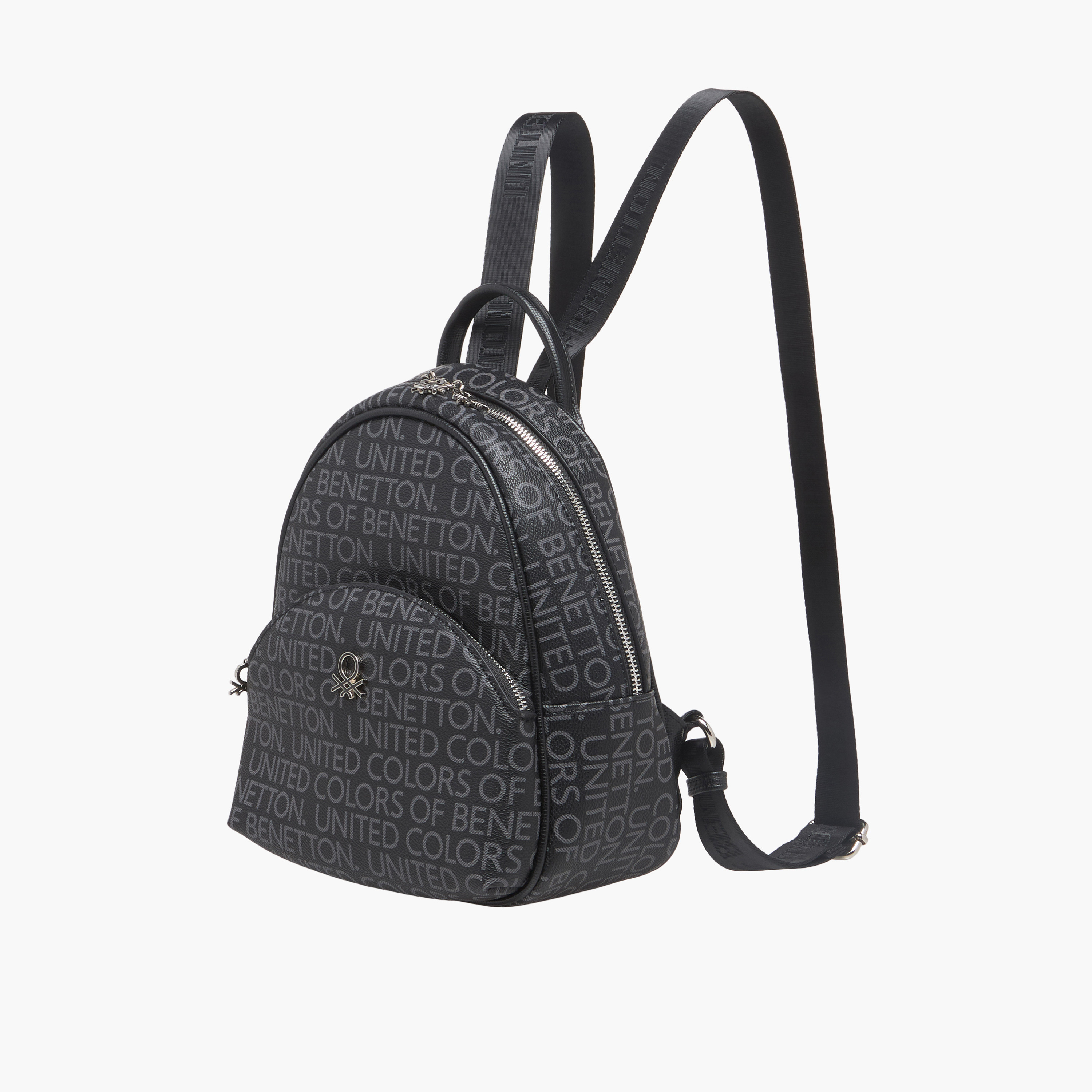 United Colors of Benetton Monogram Print Backpack with Zip Closure-women-bagsandwallets-backpacks-image-3