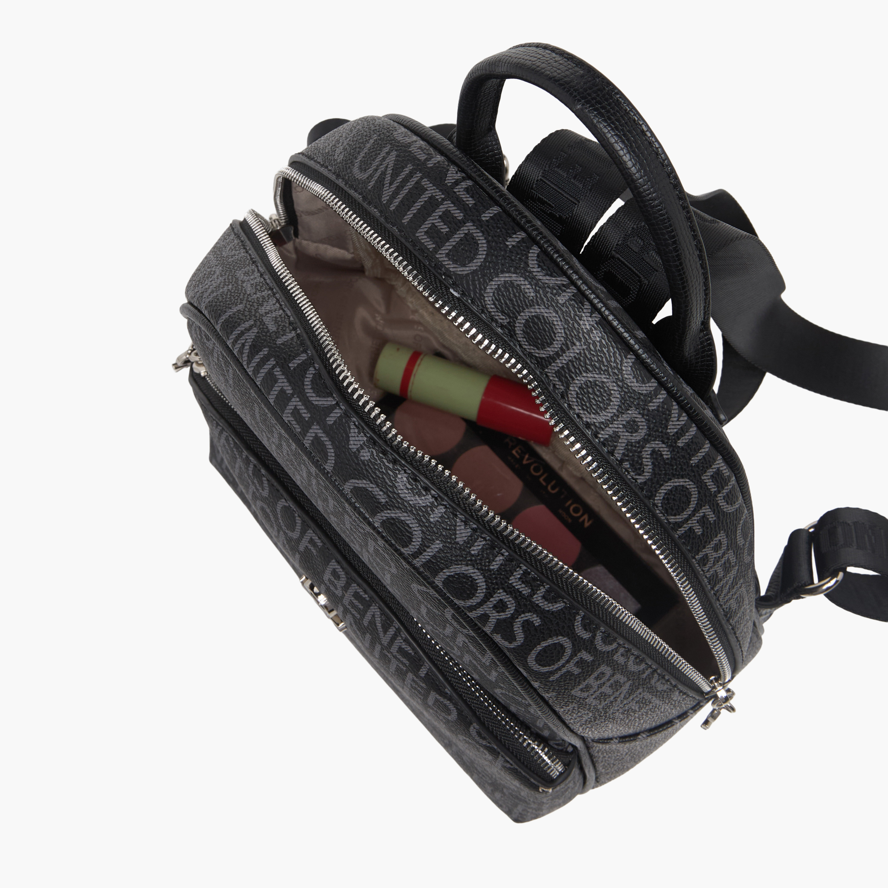 United Colors of Benetton Monogram Print Backpack with Zip Closure-women-bagsandwallets-backpacks-image-8
