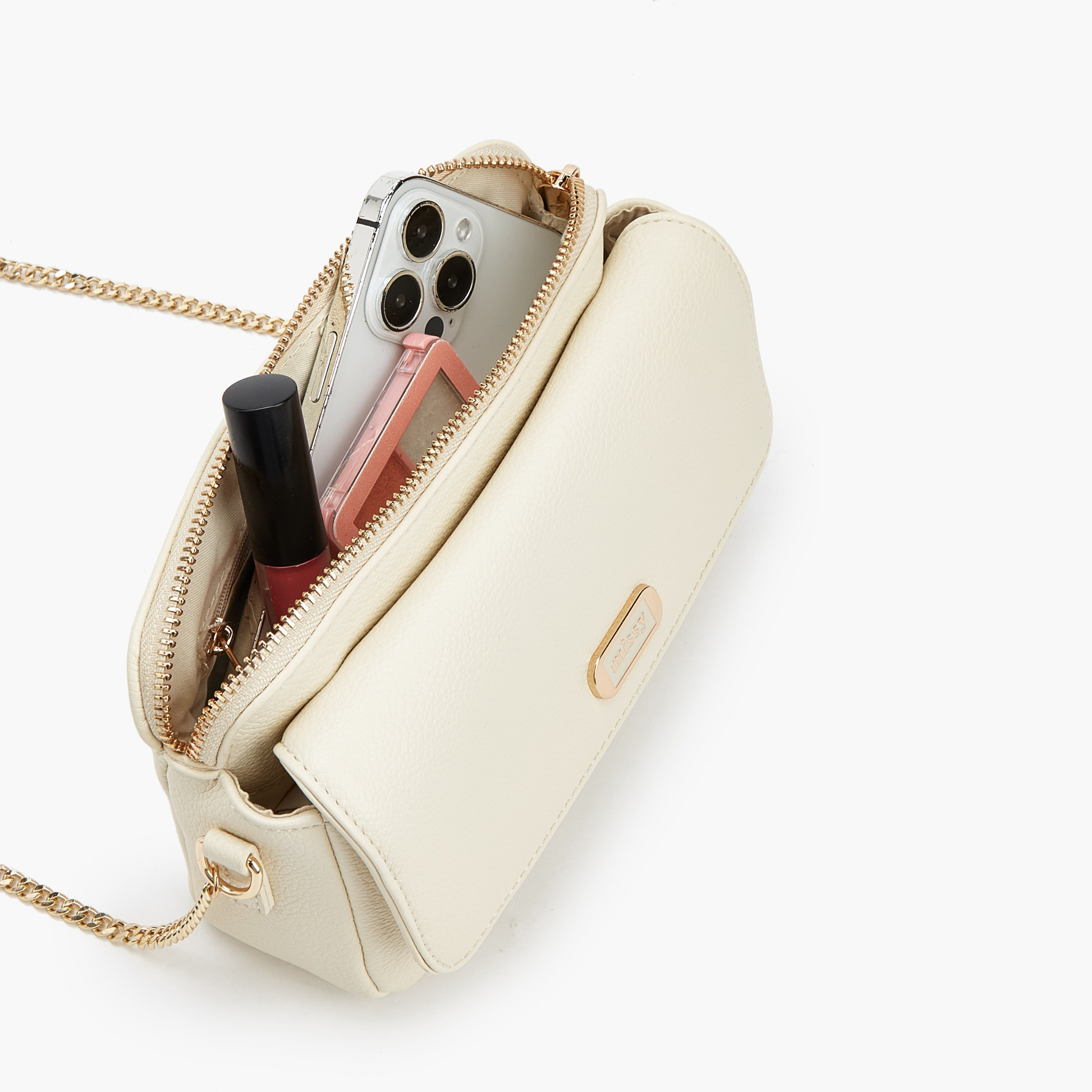 Missy Textured Crossbody Bag with Chain Strap-women-bagsandwallets-handbags-image-7