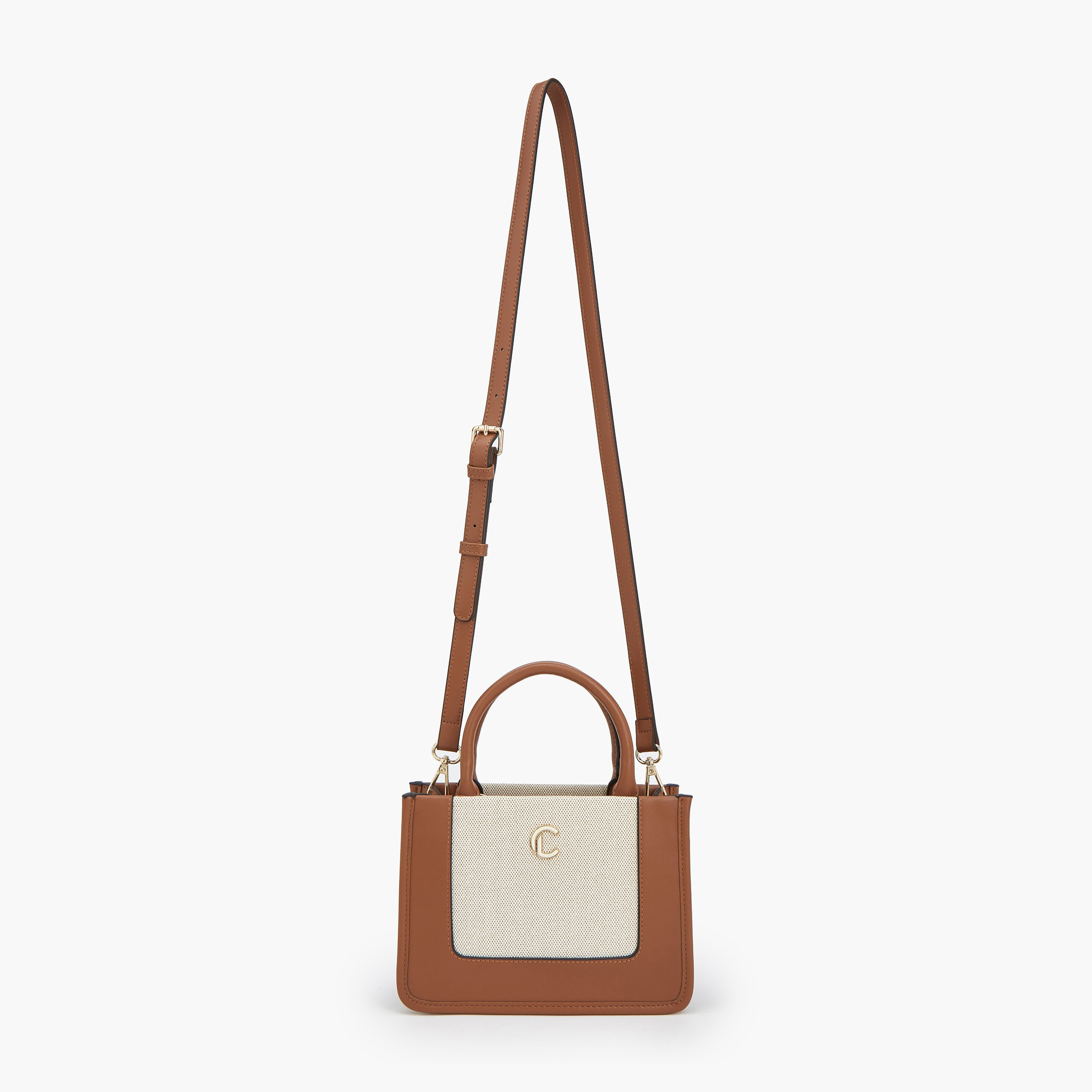 Le Confort Textured Canvas Mini Tote Bag with Detachable Strap-women-bagsandwallets-handbags-image-2