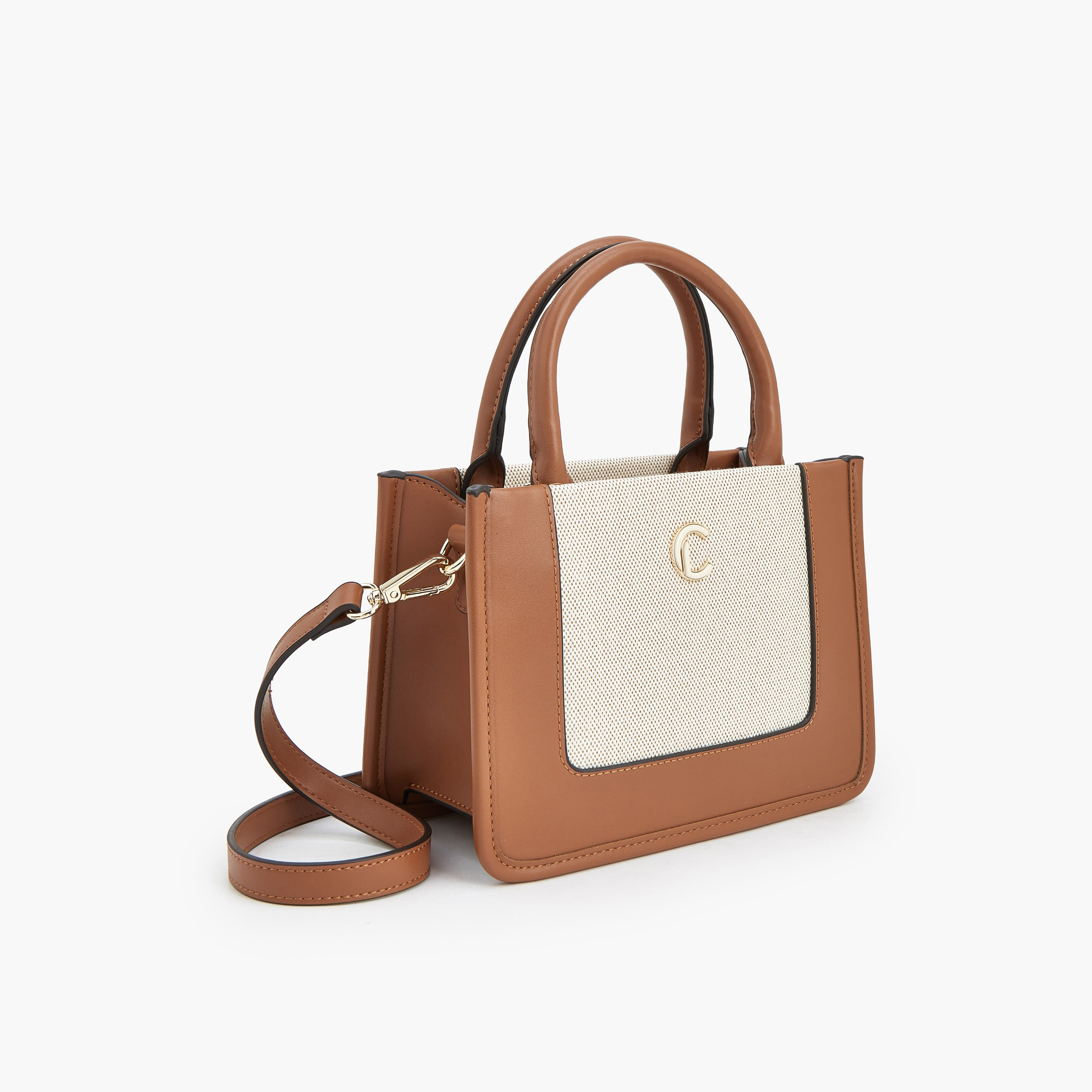 Le Confort Textured Canvas Mini Tote Bag with Detachable Strap-women-bagsandwallets-handbags-image-7