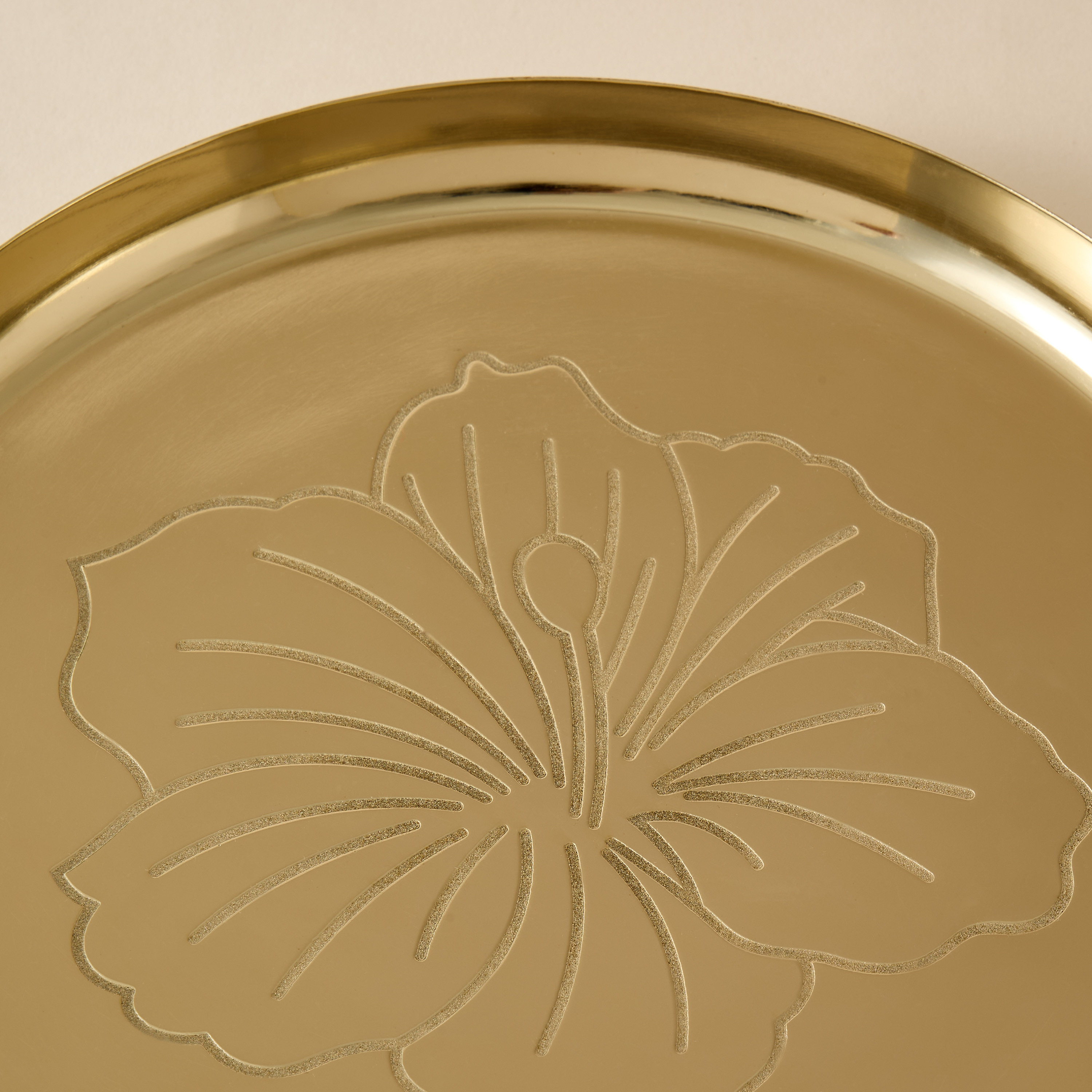 Hibiscus Embossed Decorative Plate - 25 cms-household-decor-boxesandtrays-image-3