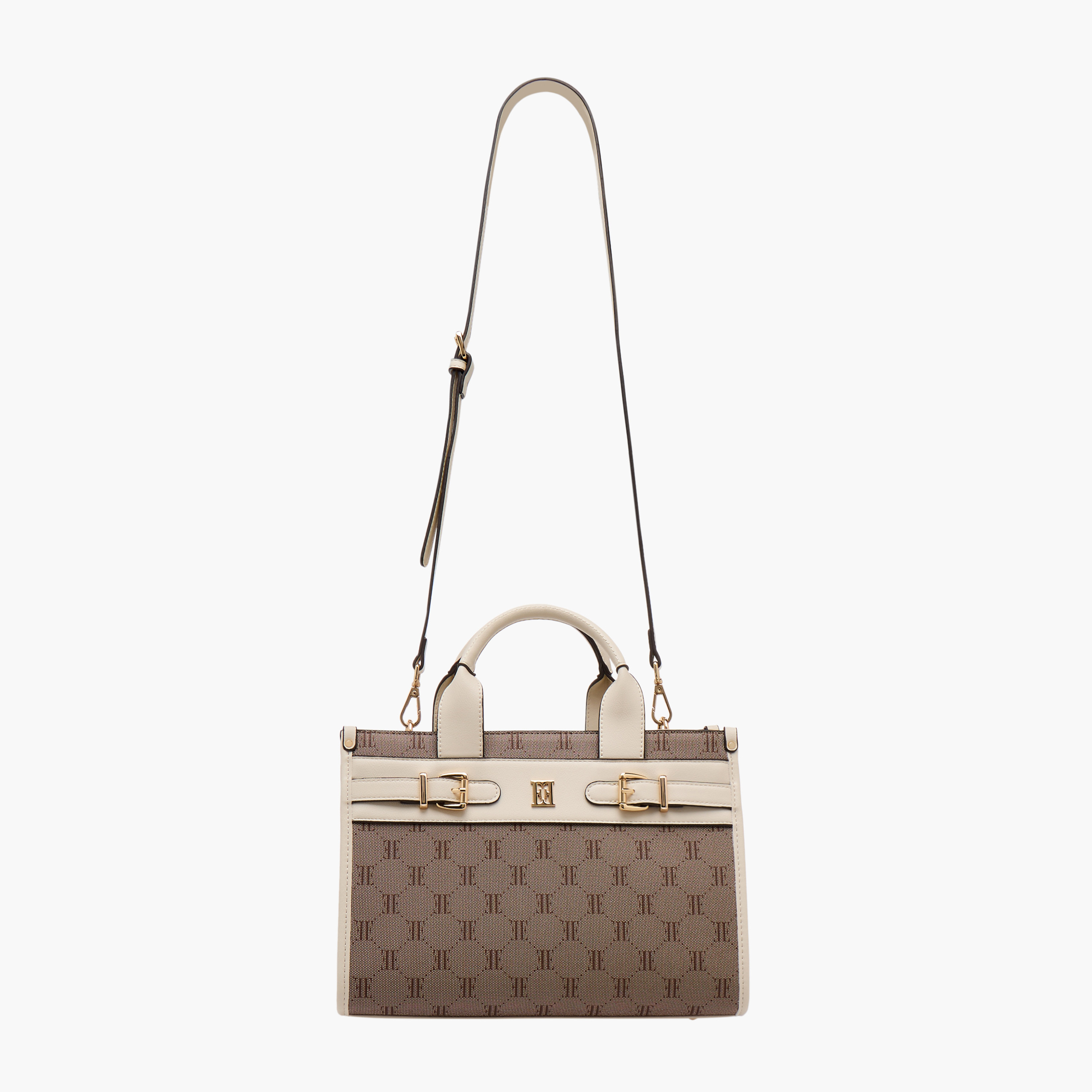 Elle Monogram Texture Tote Bag with Detachable Strap-women-bagsandwallets-handbags-image-2