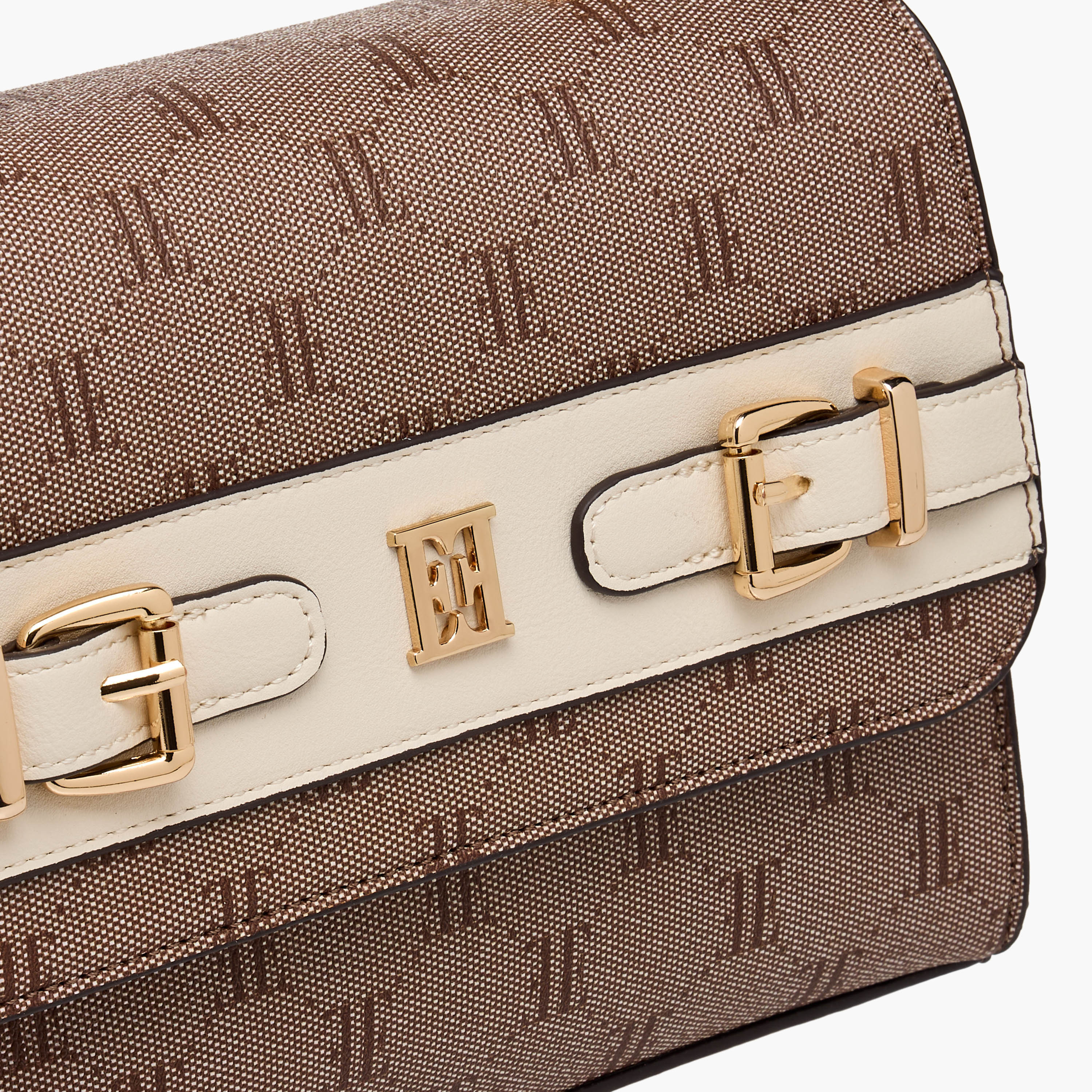 Elle Monogram Texture Satchel Bag with Detachable Strap-women-bagsandwallets-handbags-image-4