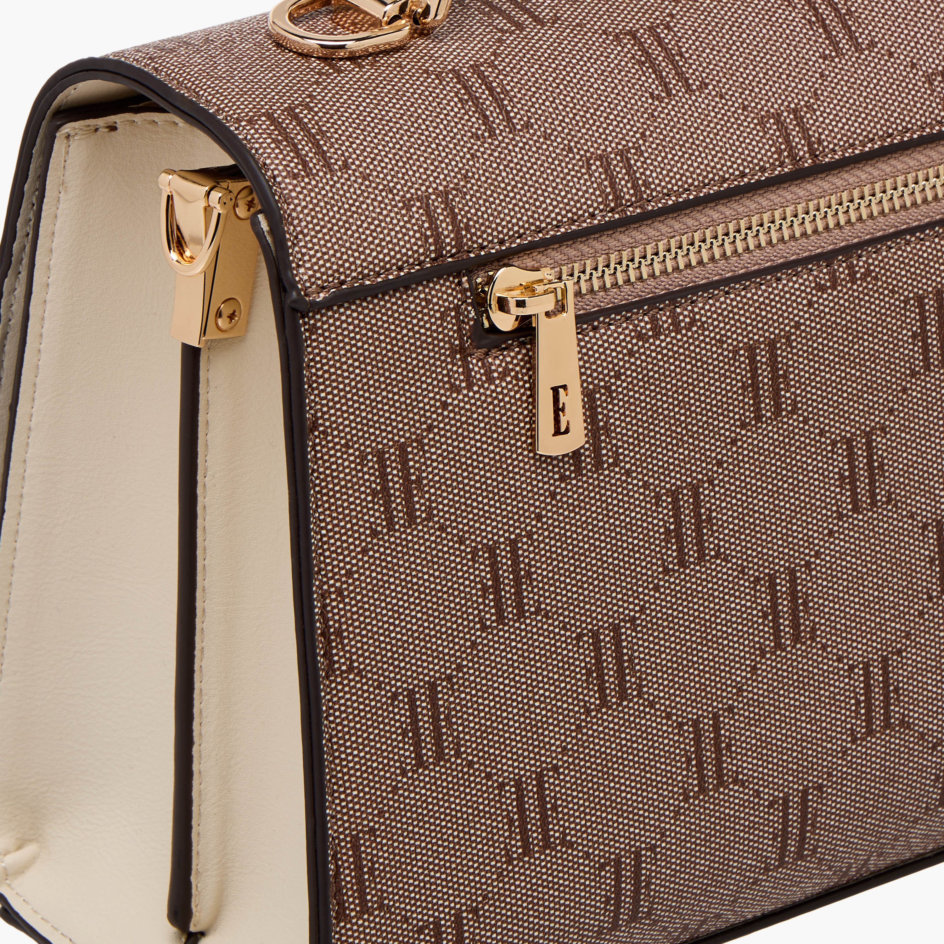 Elle Monogram Texture Satchel Bag with Detachable Strap-women-bagsandwallets-handbags-image-5