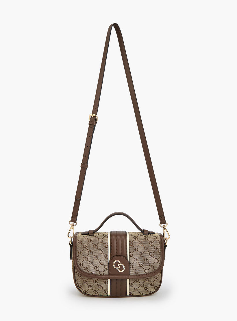 شنطة ساتشيل بملمس مونوجرام بارز وحزام قابل للفصل من سيليست-women-bagsandwallets-handbags-image-3