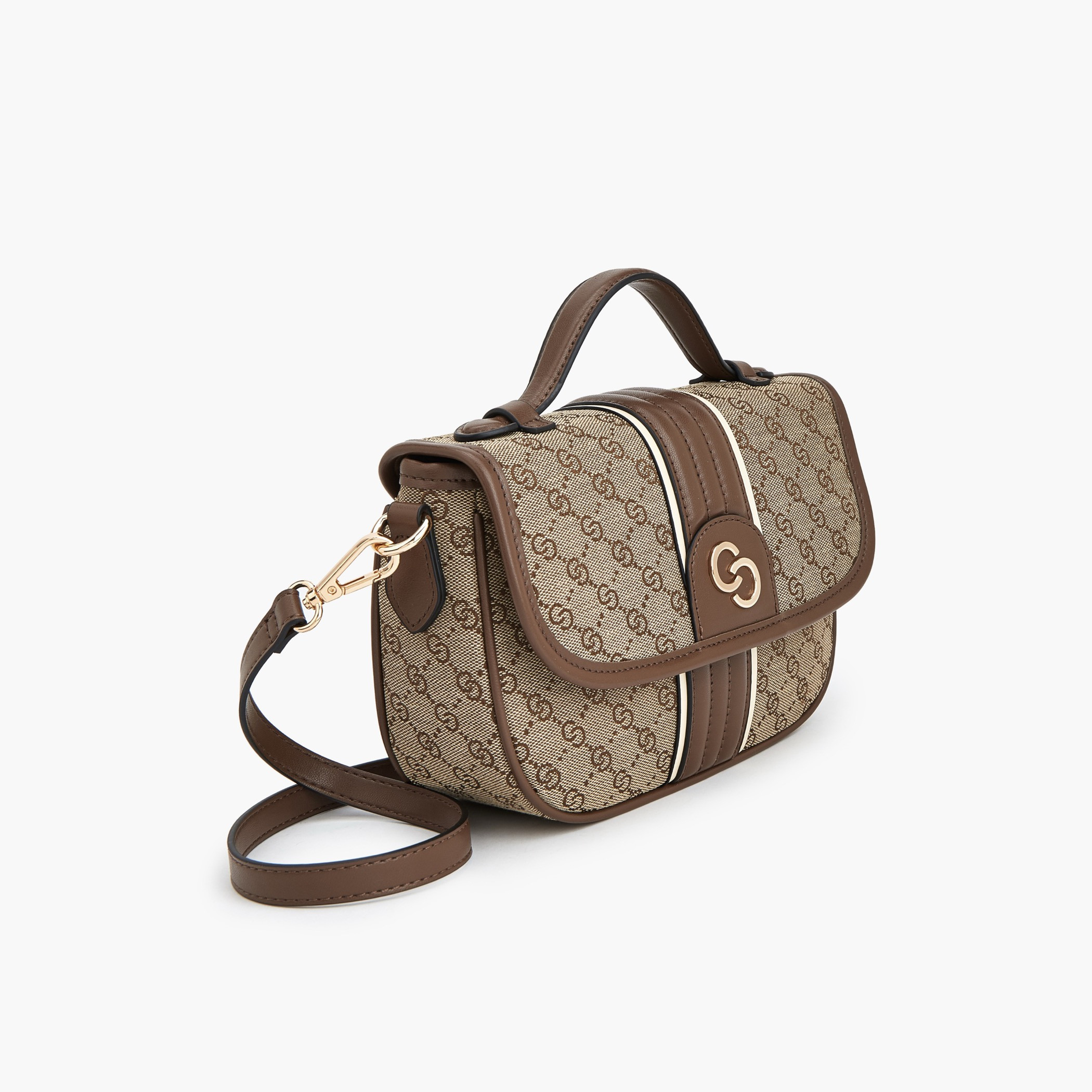 شنطة ساتشيل بملمس مونوجرام بارز وحزام قابل للفصل من سيليست-women-bagsandwallets-handbags-image-4