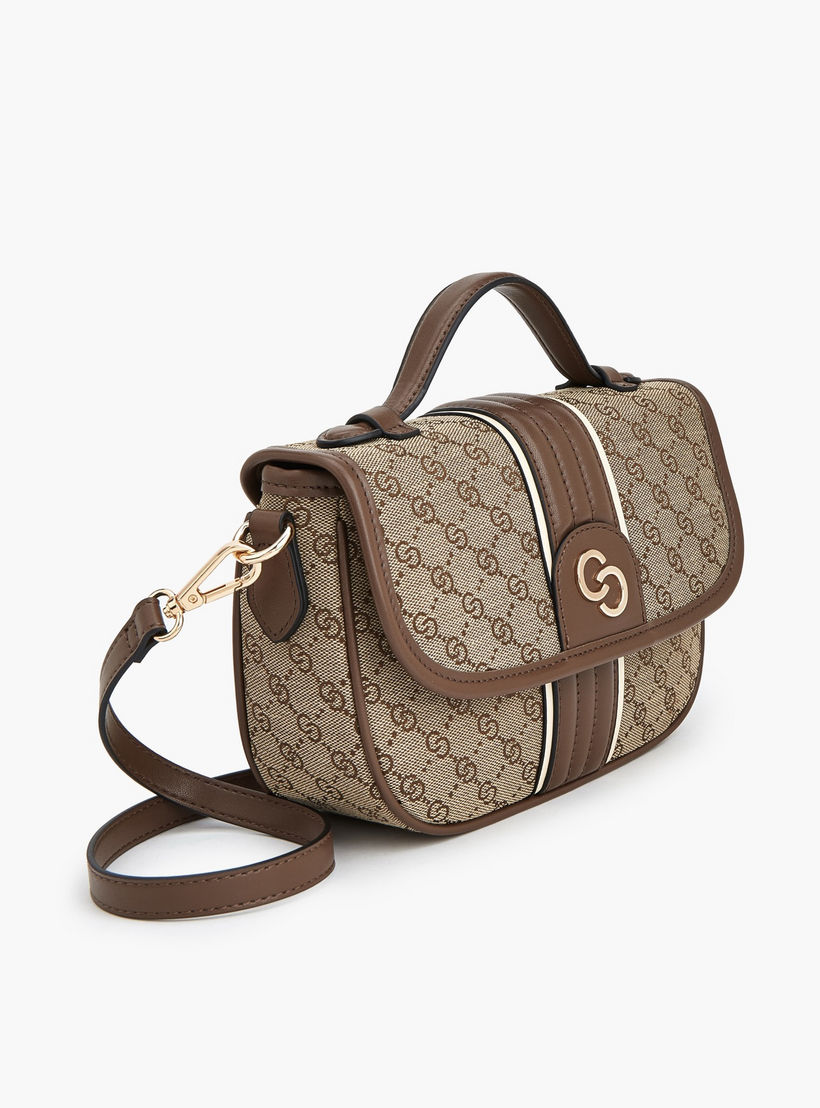 شنطة ساتشيل بملمس مونوجرام بارز وحزام قابل للفصل من سيليست-women-bagsandwallets-handbags-image-4