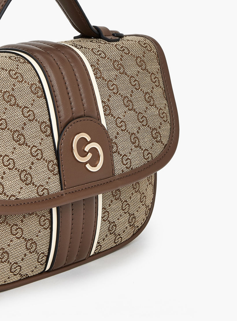 شنطة ساتشيل بملمس مونوجرام بارز وحزام قابل للفصل من سيليست-women-bagsandwallets-handbags-image-5